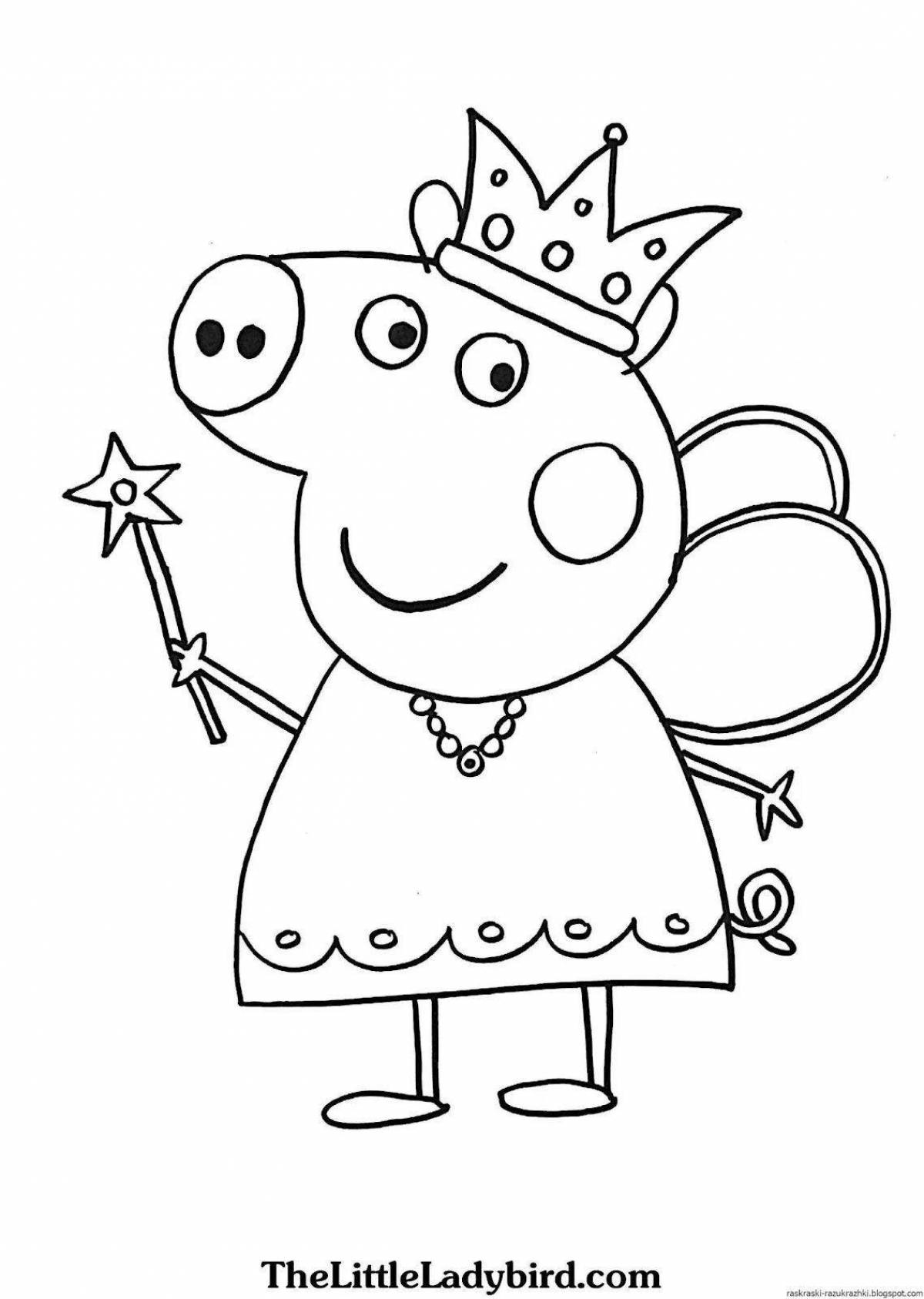 Photo Fancy peppa pig coloring pages for kids