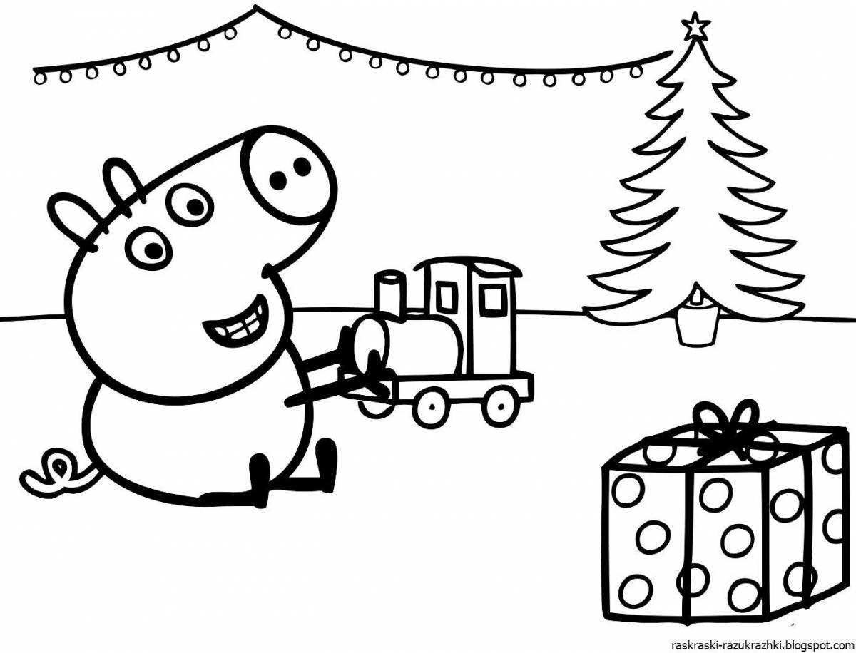 Photo Sparkling peppa pig coloring pages for kids
