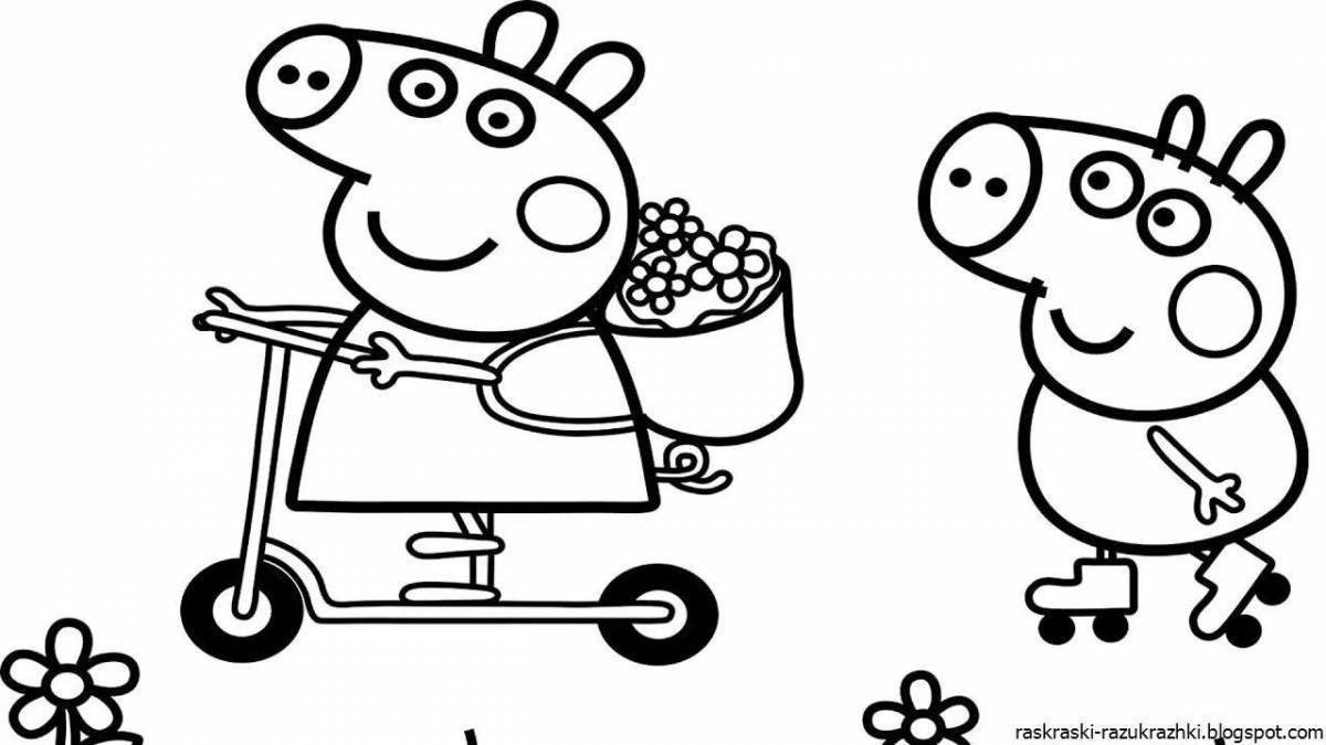 Photo Glorious peppa pig coloring pages for kids