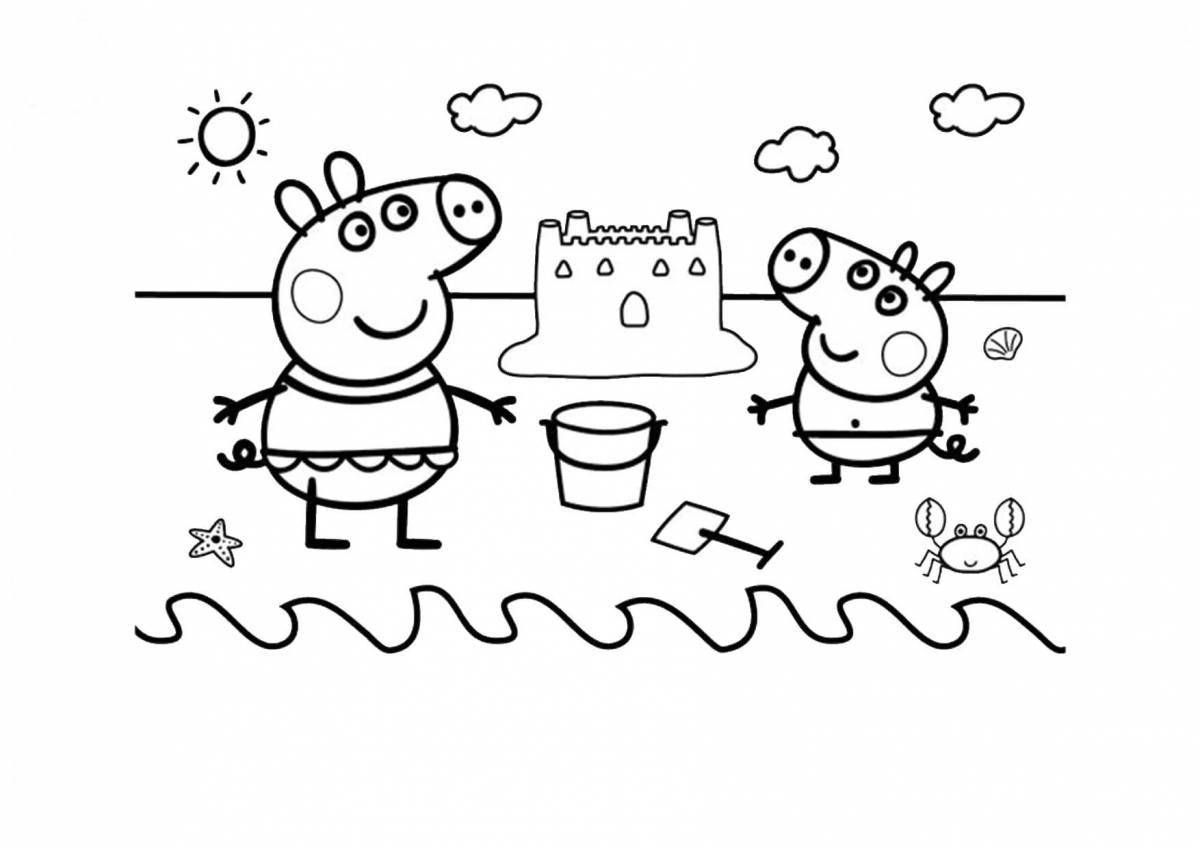 Peppa Pig Coloring Page for 4-5 year olds