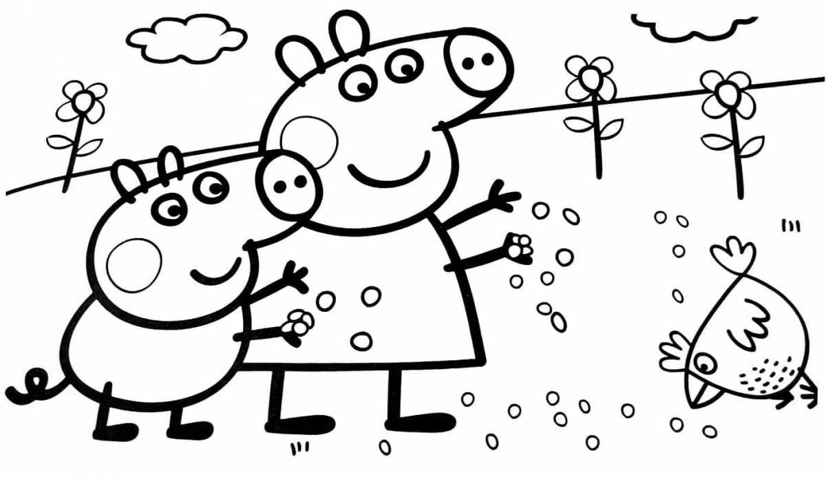 Live peppa pig coloring pages for kids