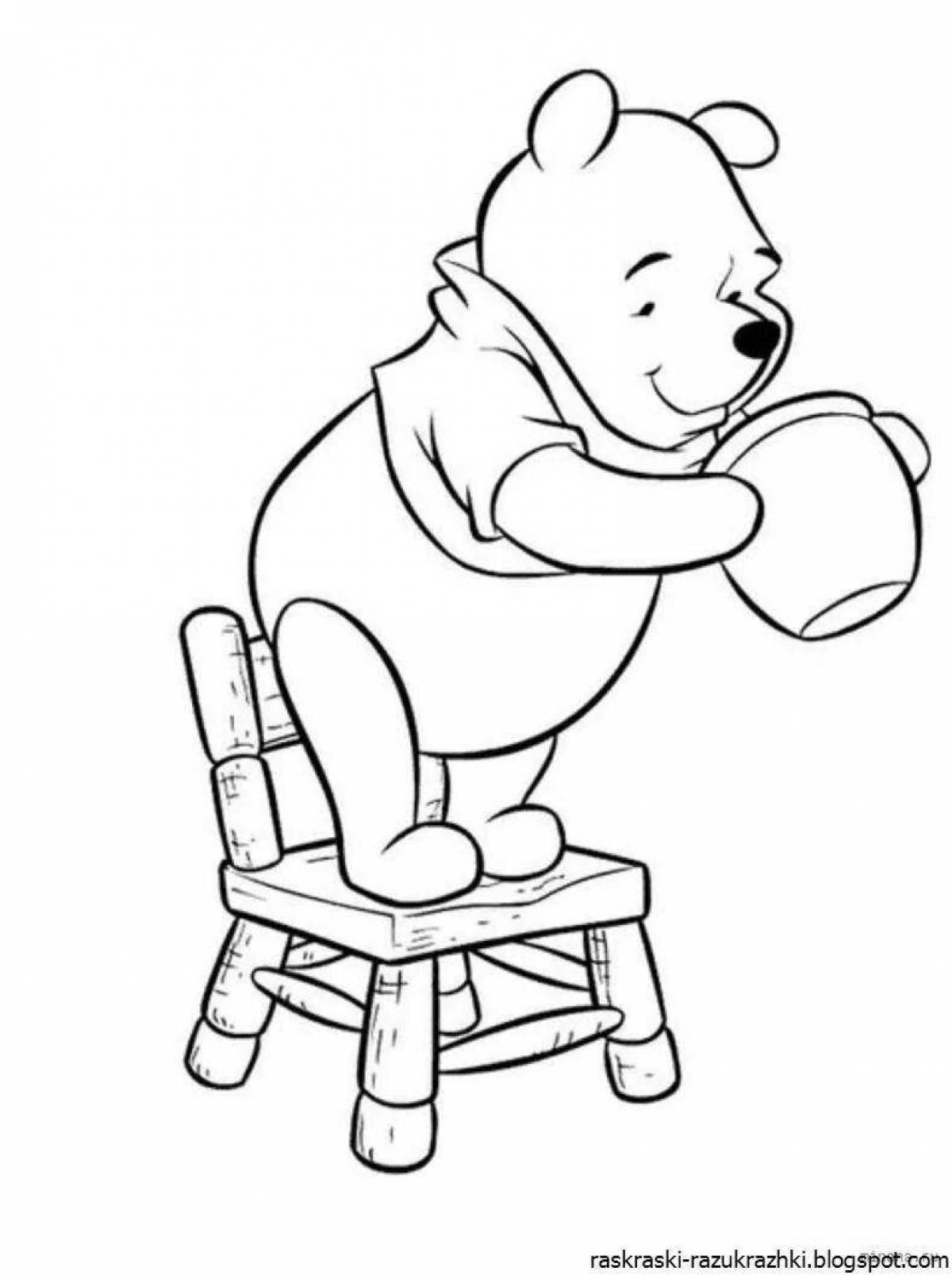 Colorful winnie the pooh coloring page