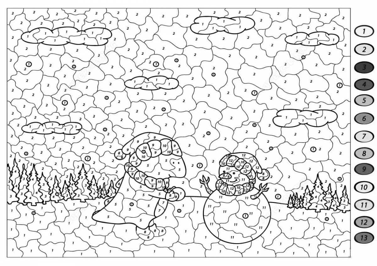 Интенсивная раскраска по номерам для детей 10 лет сложная
