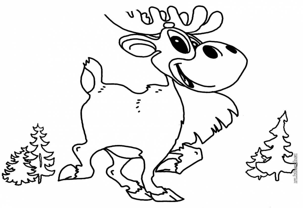 Glitter elk coloring book for 6-7 year olds