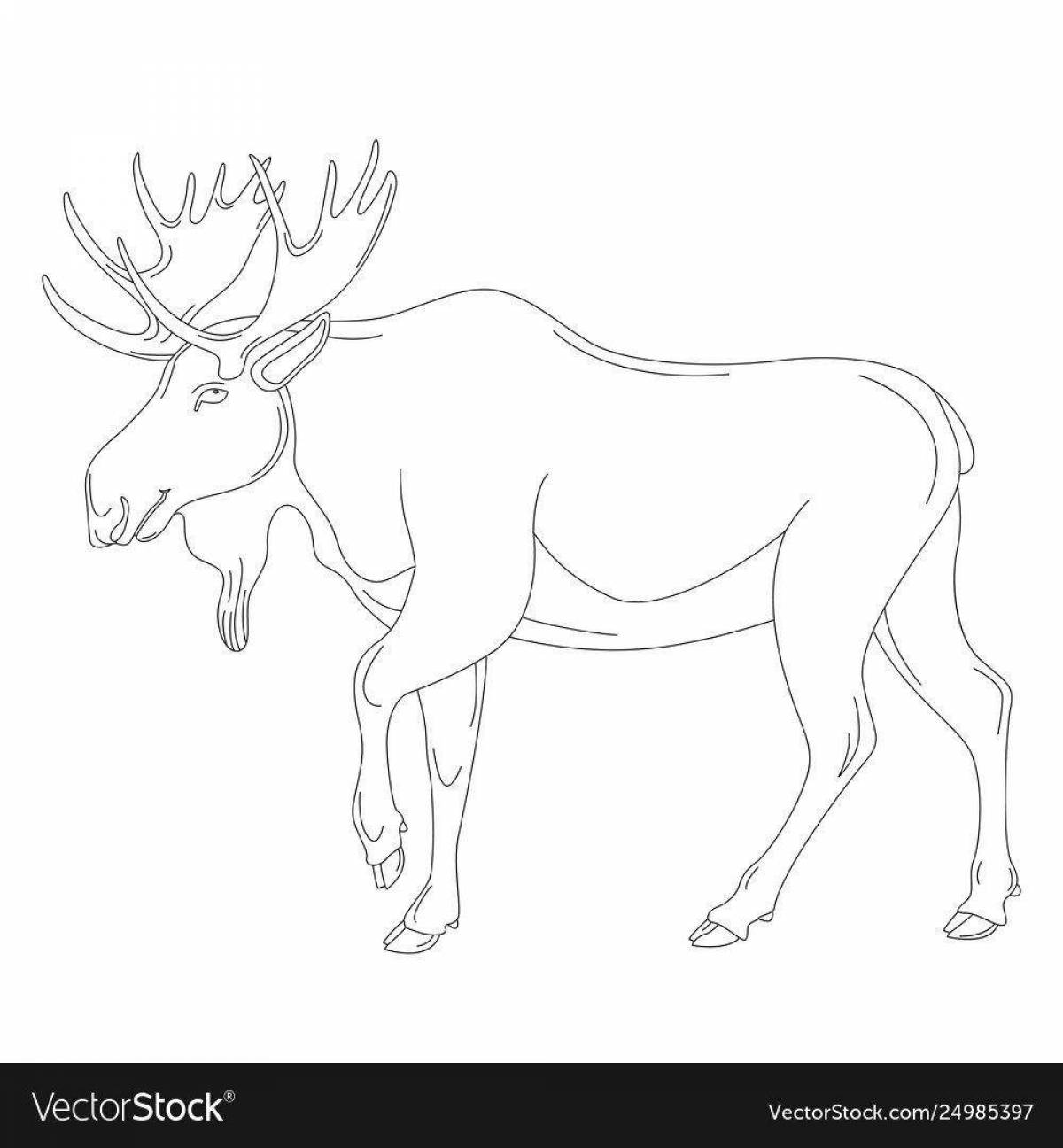 Coloring book dazzling elk for children 6-7 years old