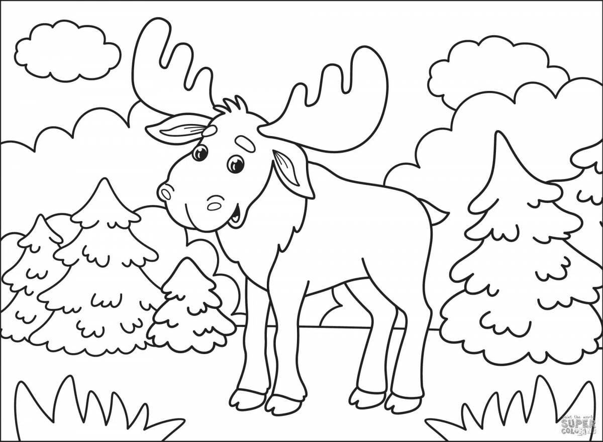 Outstanding elk coloring book for 6-7 year olds