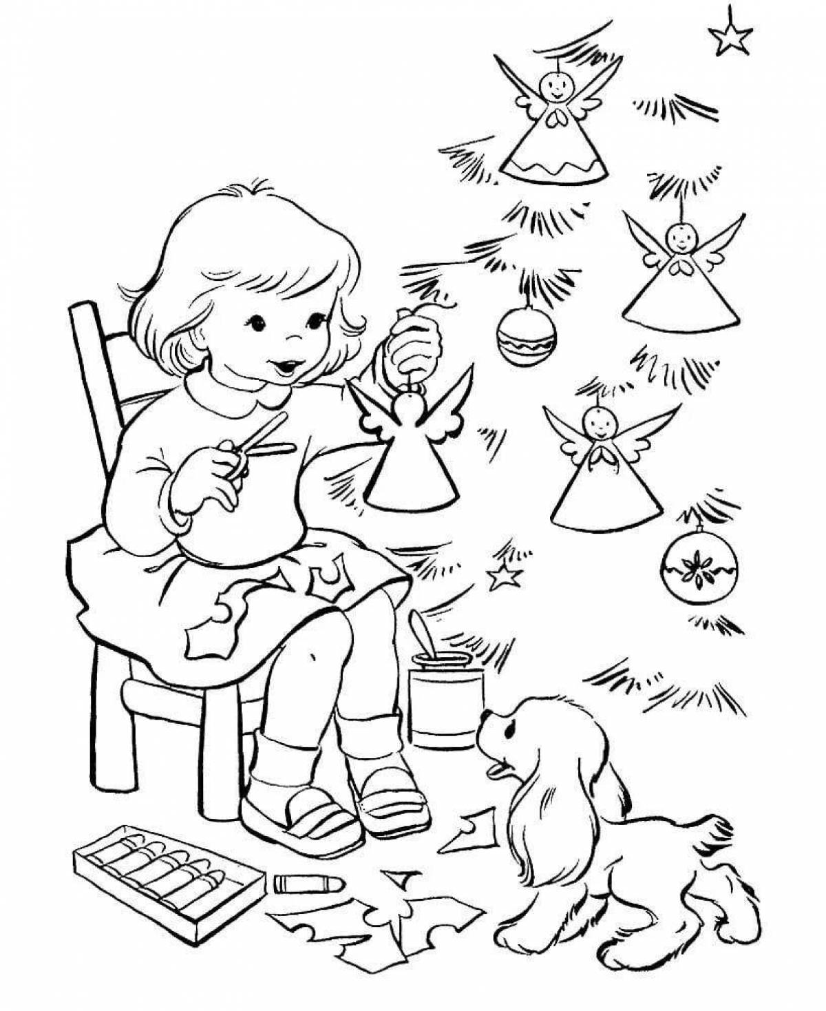 Adorable Christmas coloring book