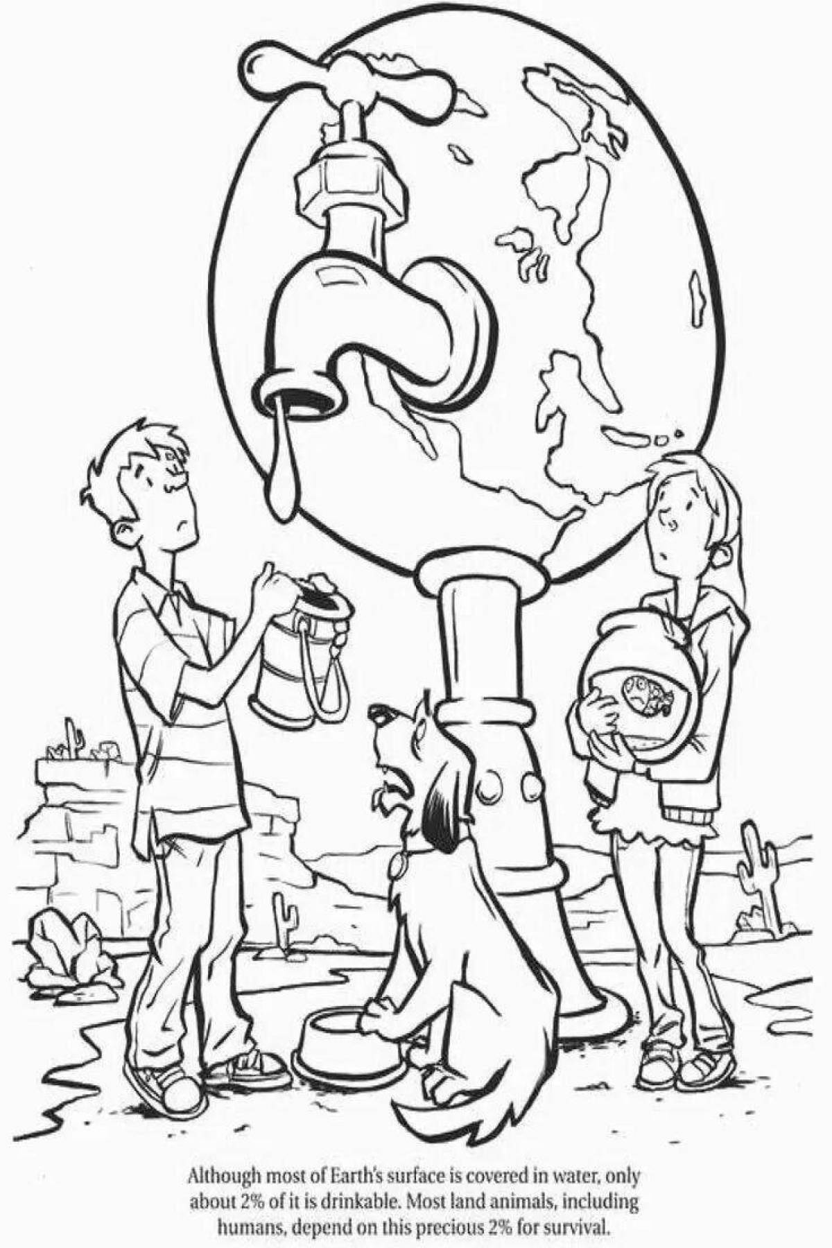 Shiny environmental protection coloring page