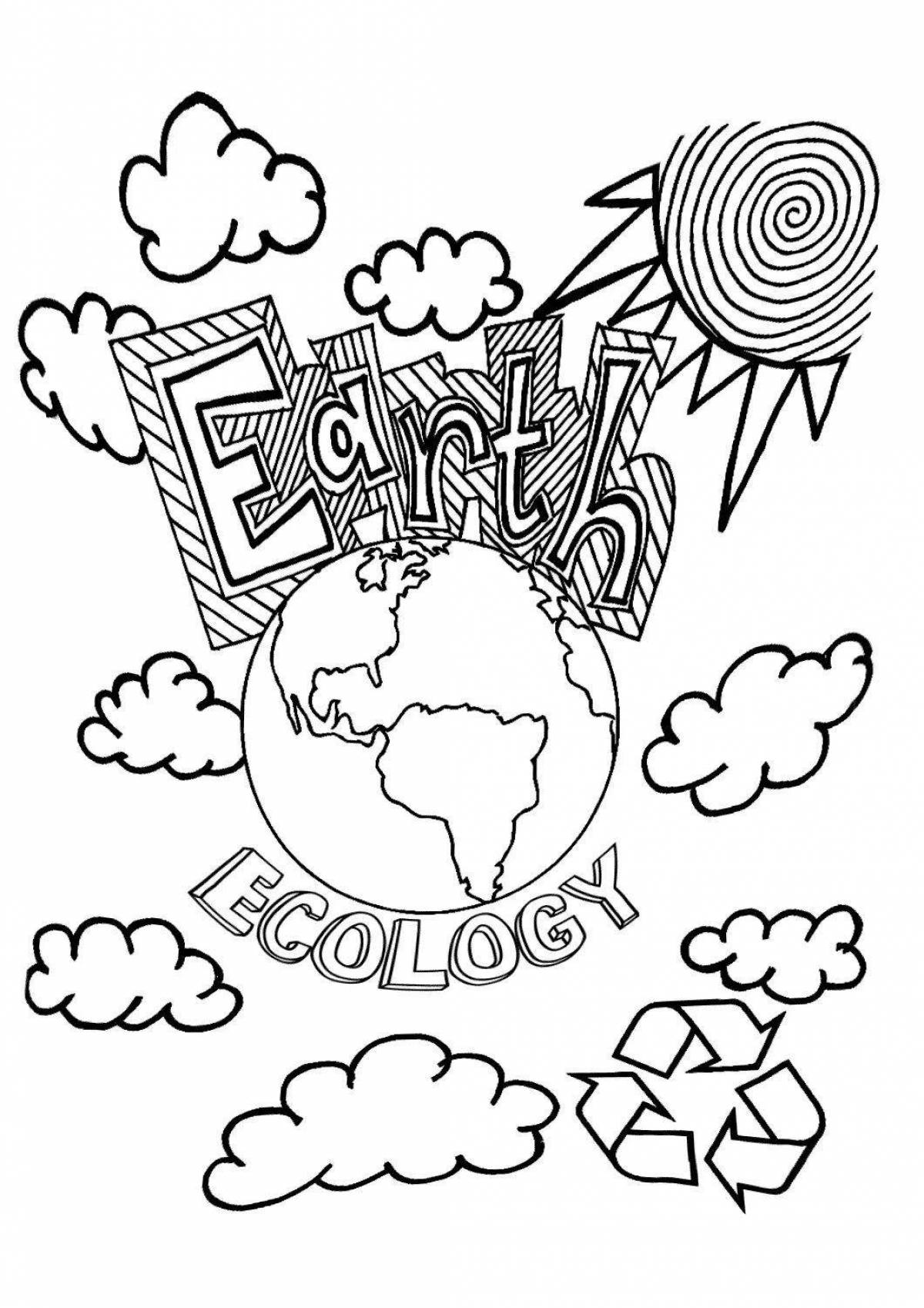 Shimmering environmental protection coloring page