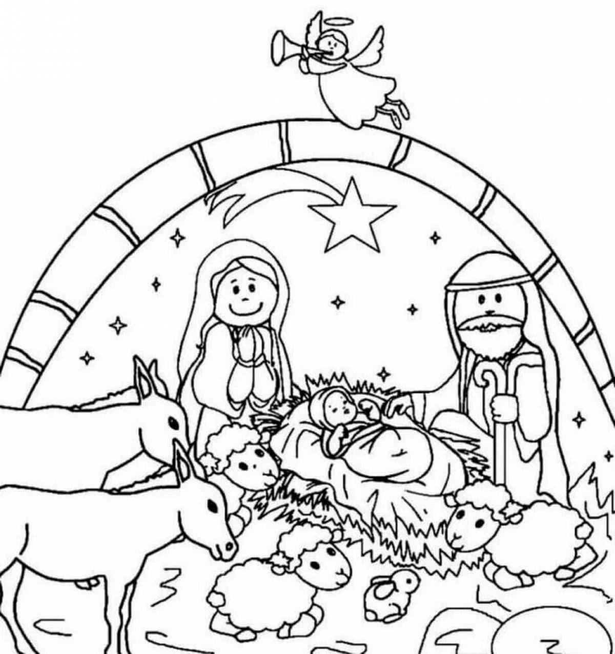 Merry Christmas coloring pages for 3-4 year olds