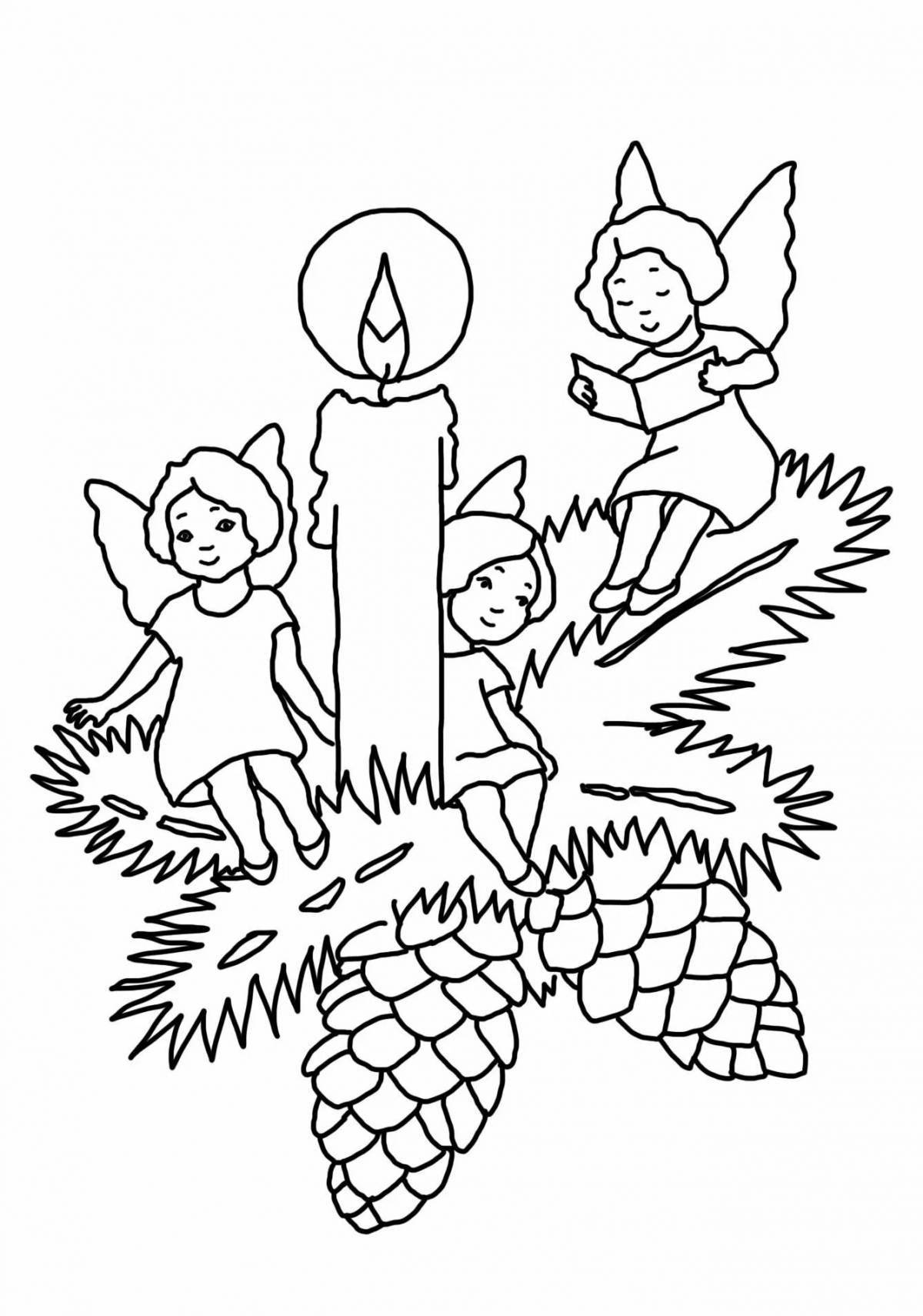 Bright Christmas coloring book for children 3-4 years old