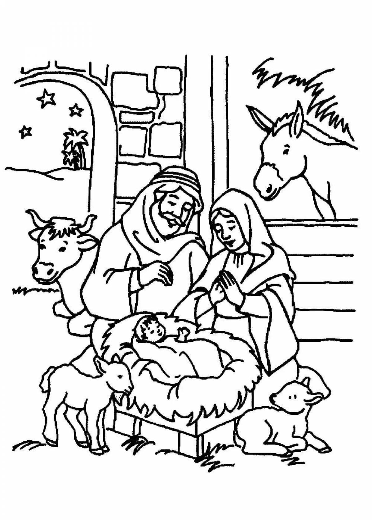 Рождественская раскраска festal для детей 3-4 лет
