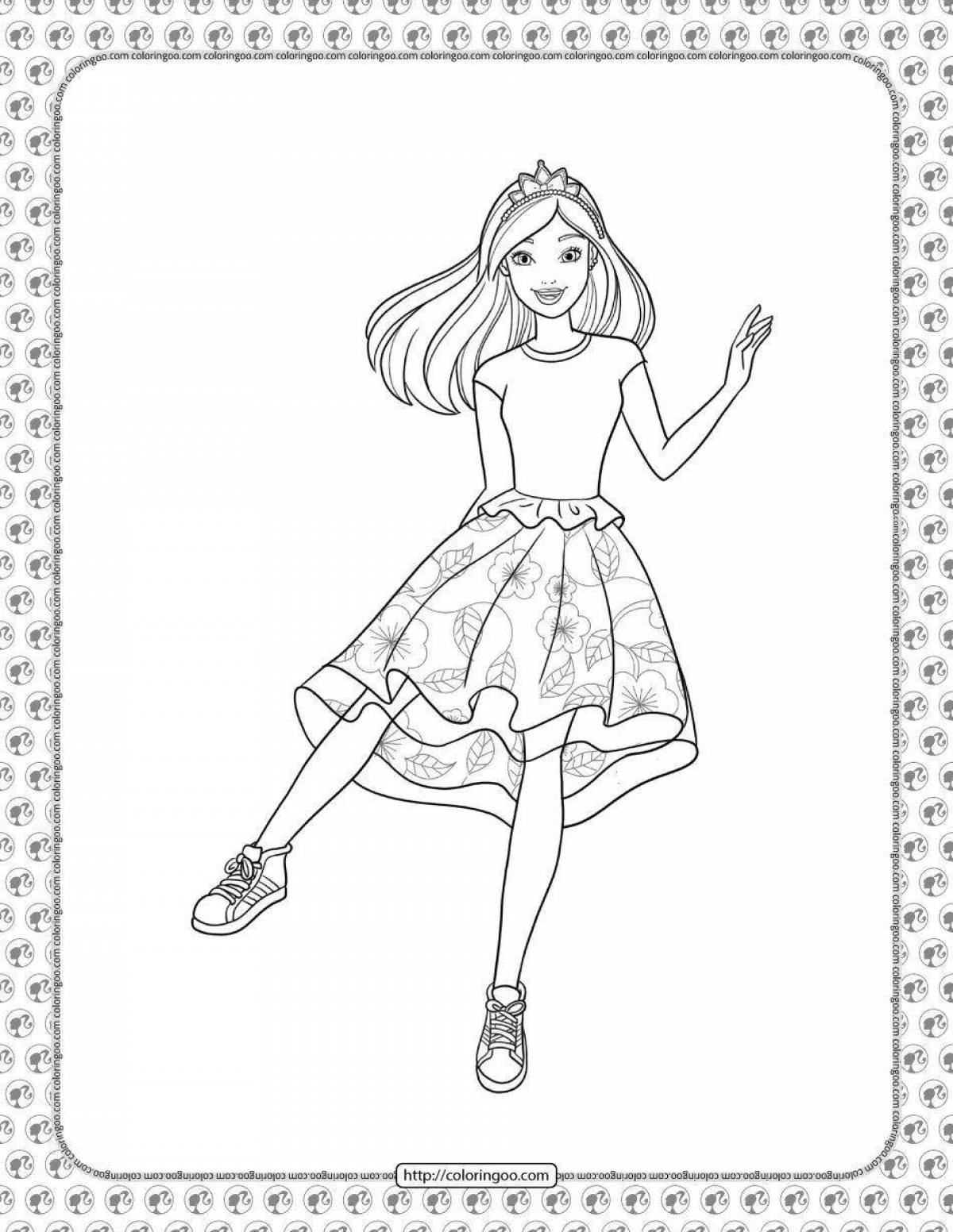 Cute barbie coloring book for kids 5-6 years old