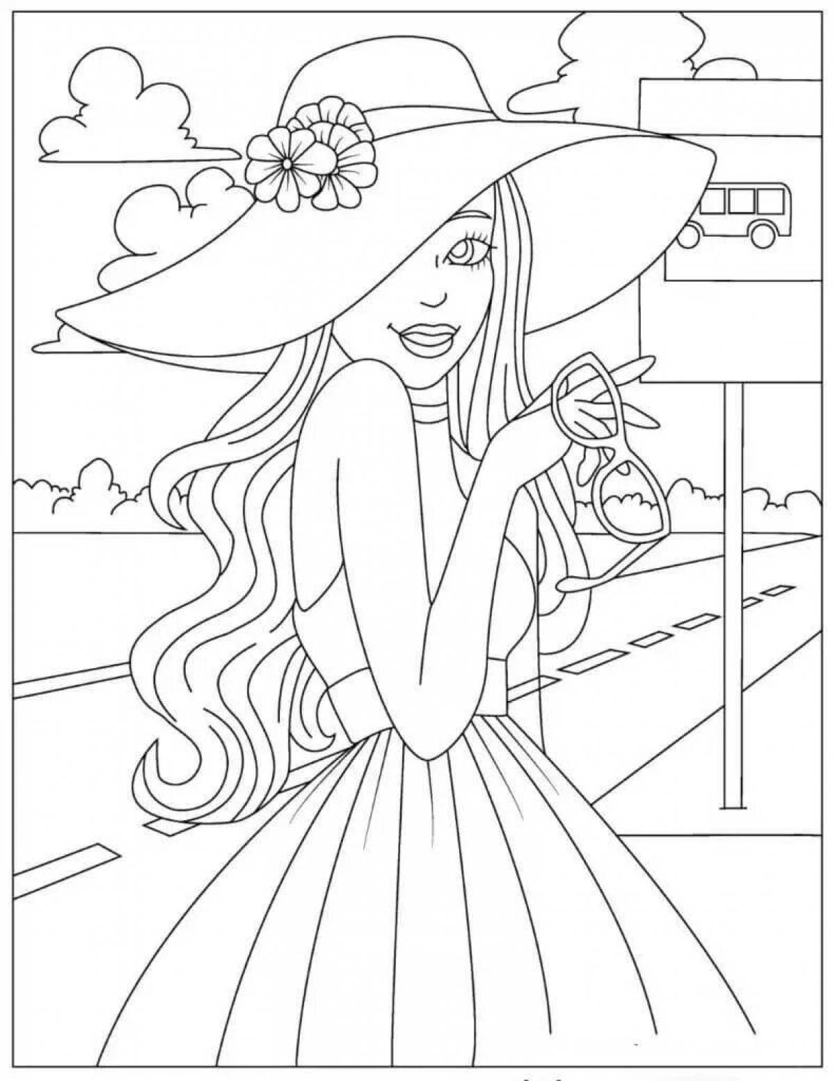 Playful barbie coloring book for kids 5-6 years old