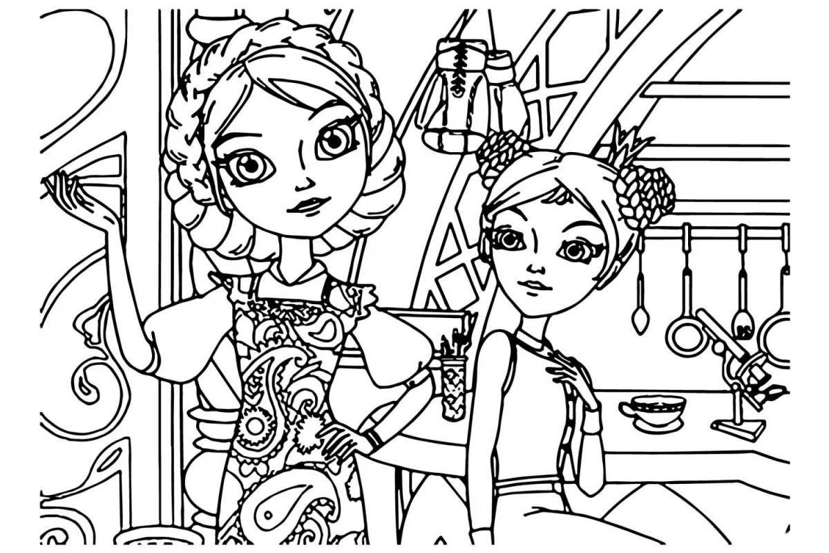 Fairytale coloring book from cartoon princess