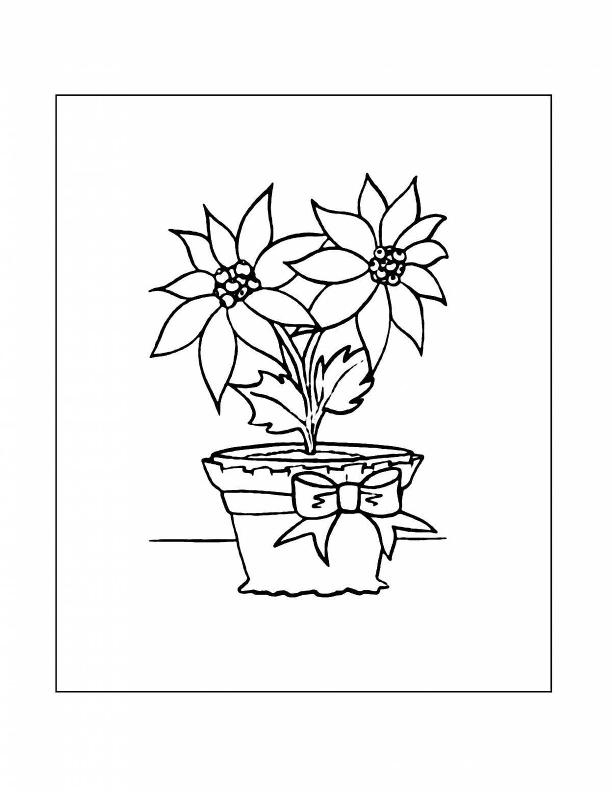Bright flower in a pot for 3-4 year olds