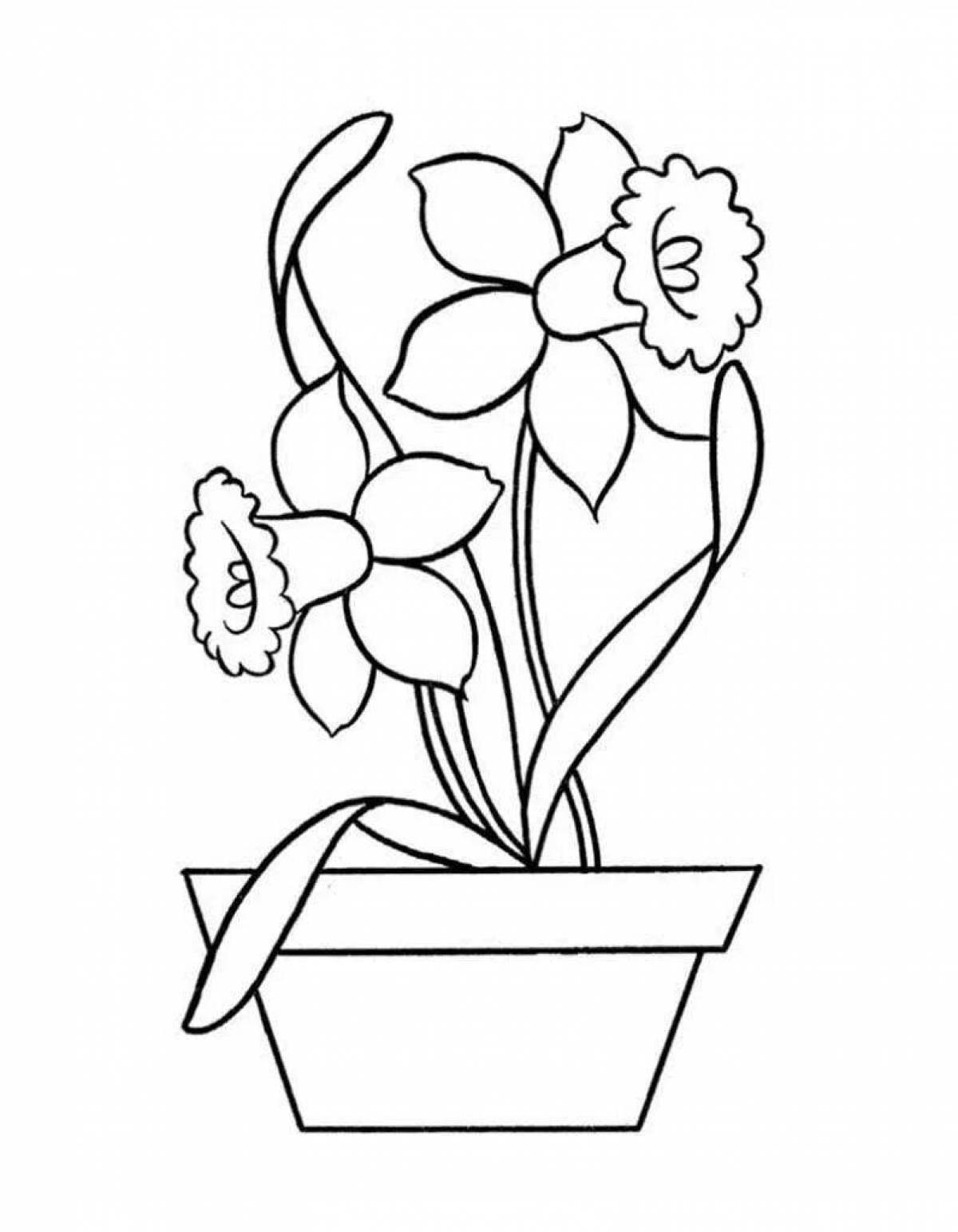 Joyful flower in a pot for 3-4 year olds