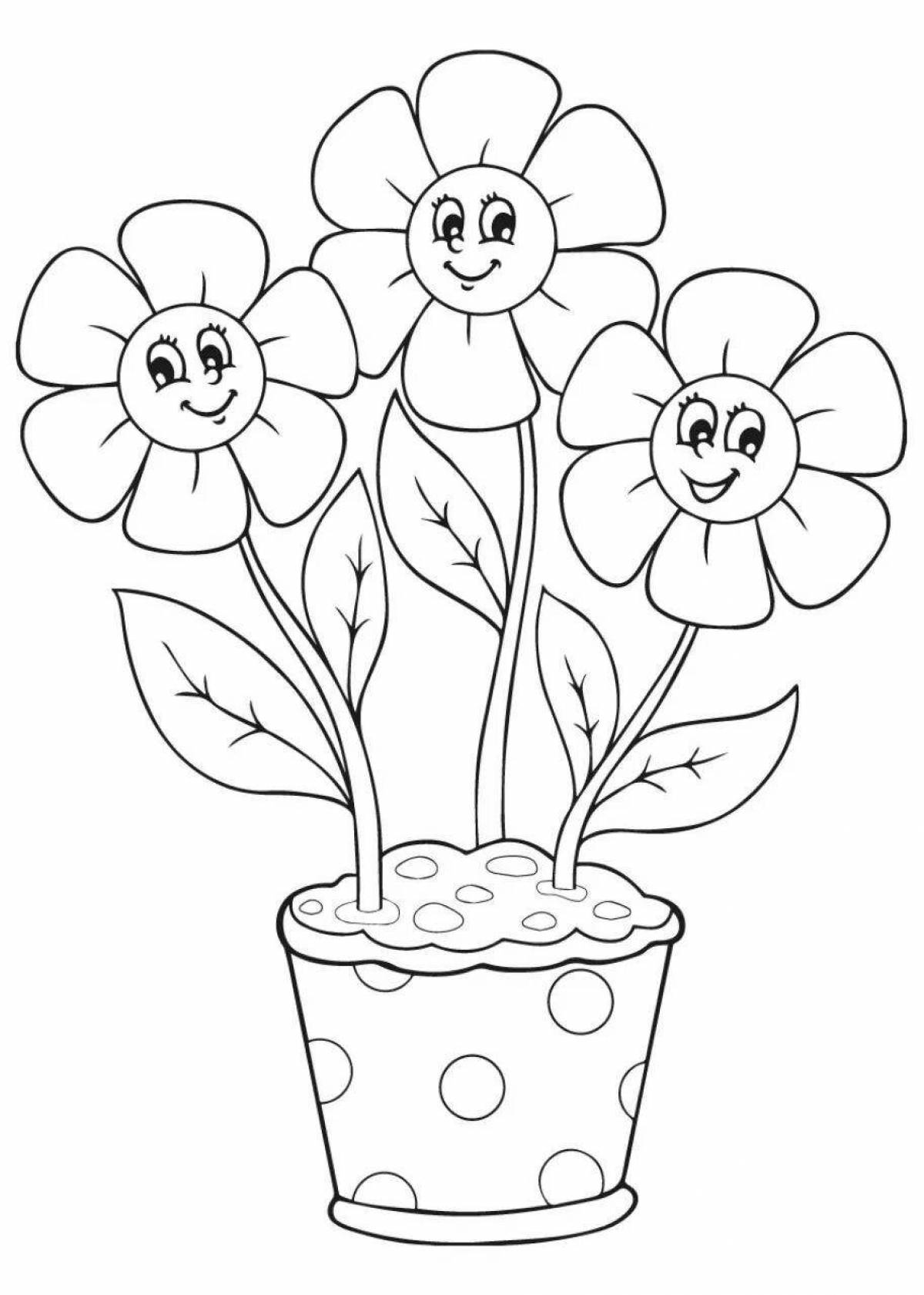 Luminous potted flower for 3-4 year olds