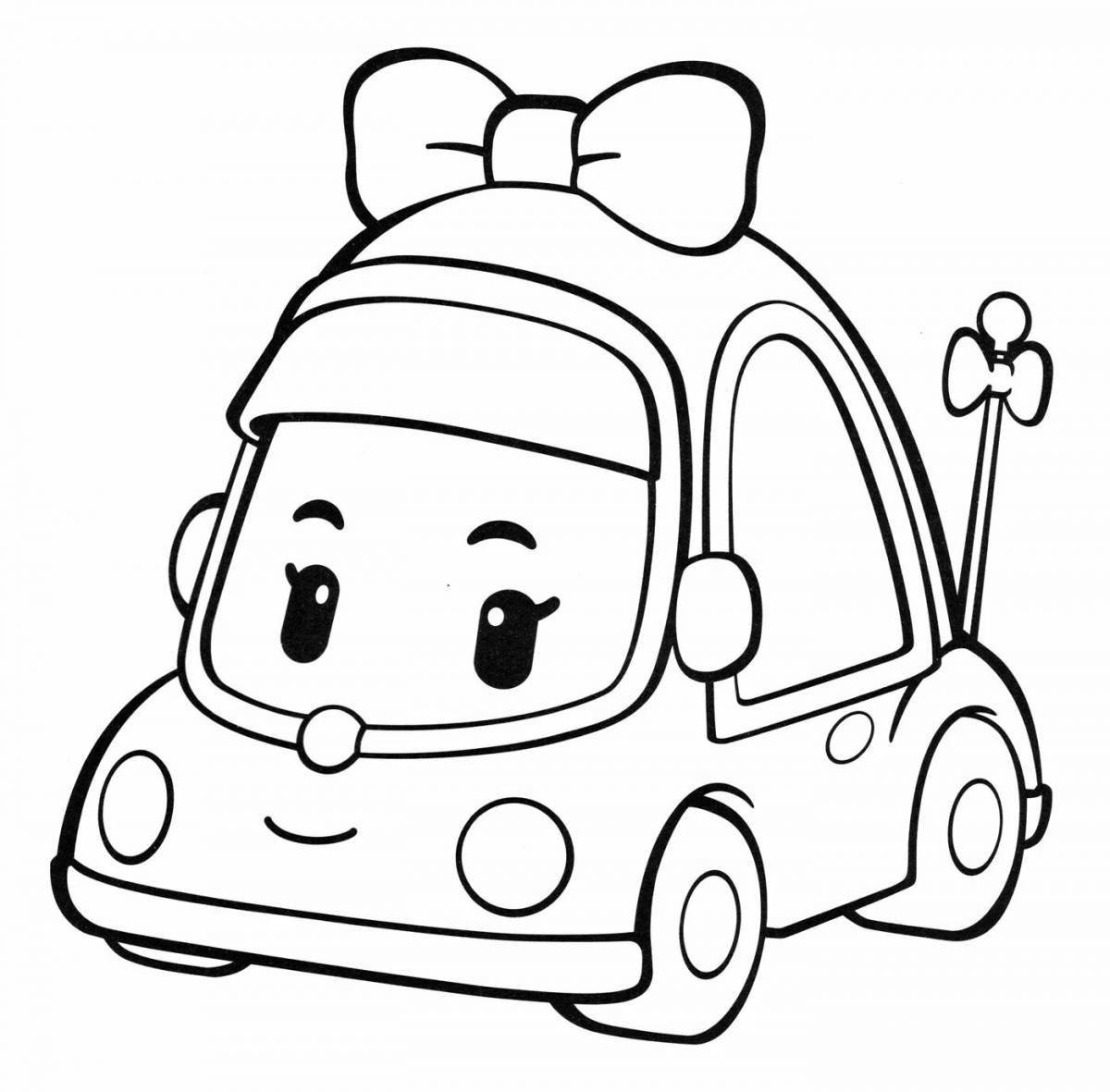 Photo Coloring bright cartoon cars