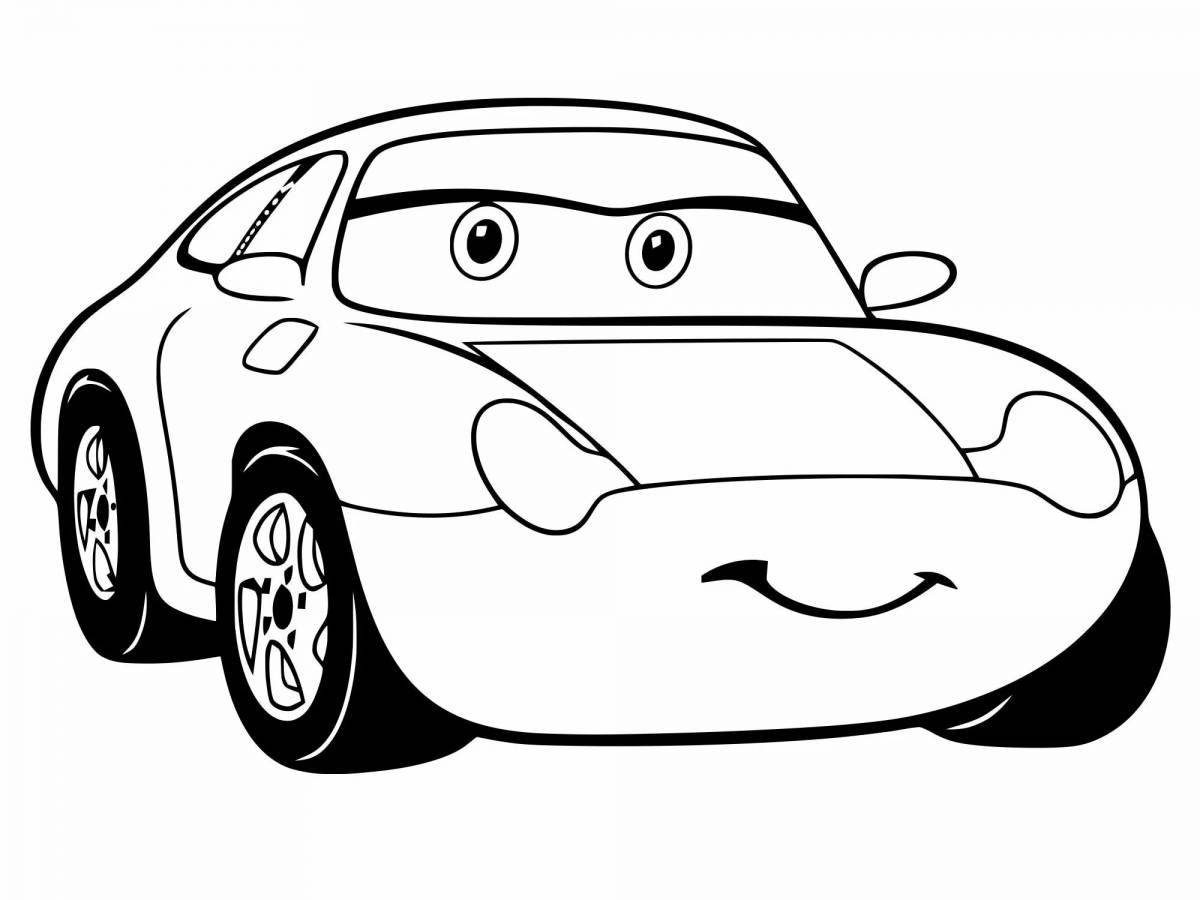 Photo Coloring book tempting cartoon cars