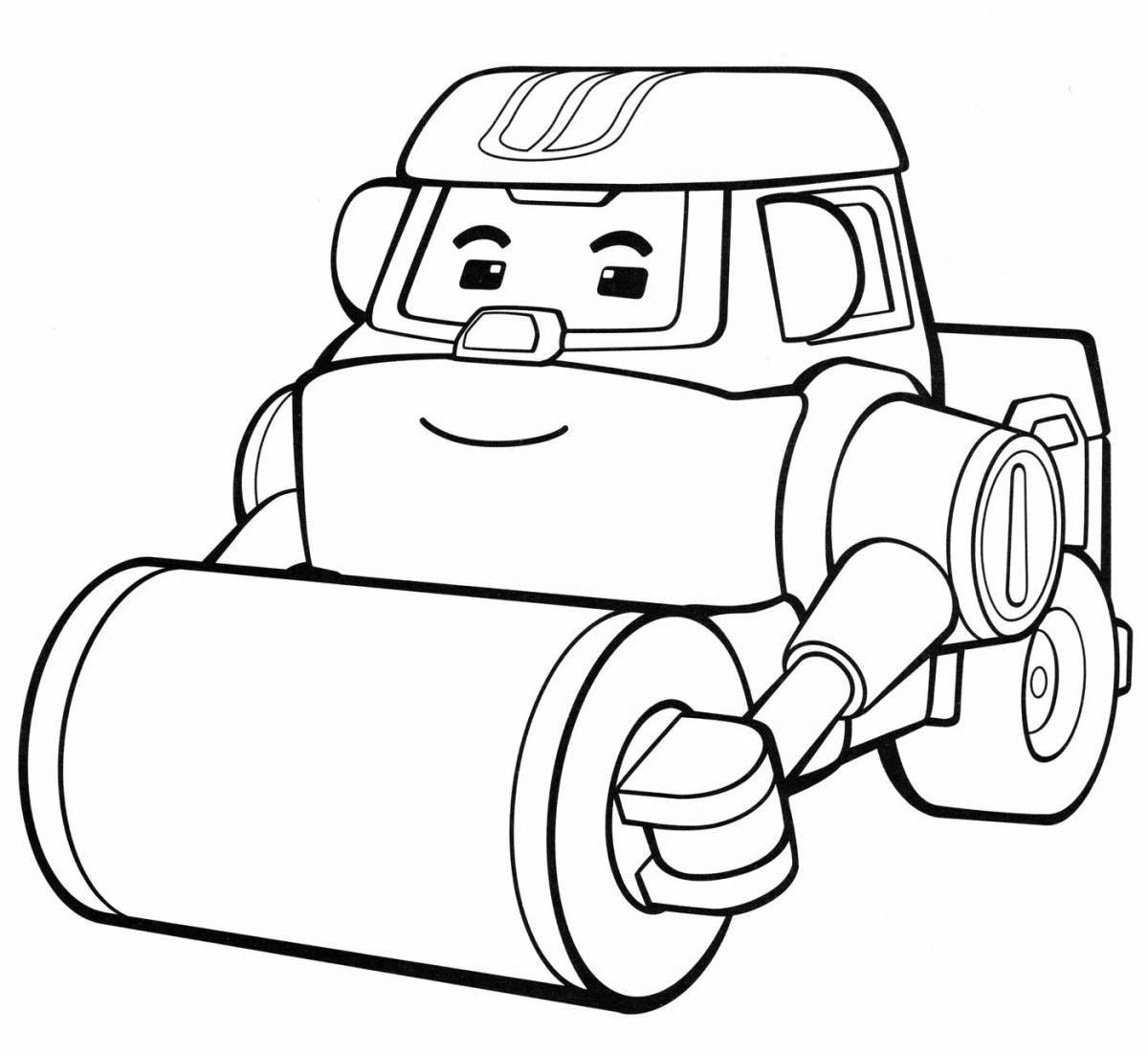 Coloring pages with colorful cartoon cars