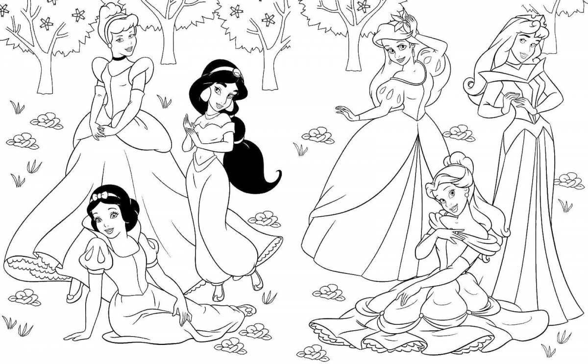 Playful coloring book for girls princesses 5-6 years old