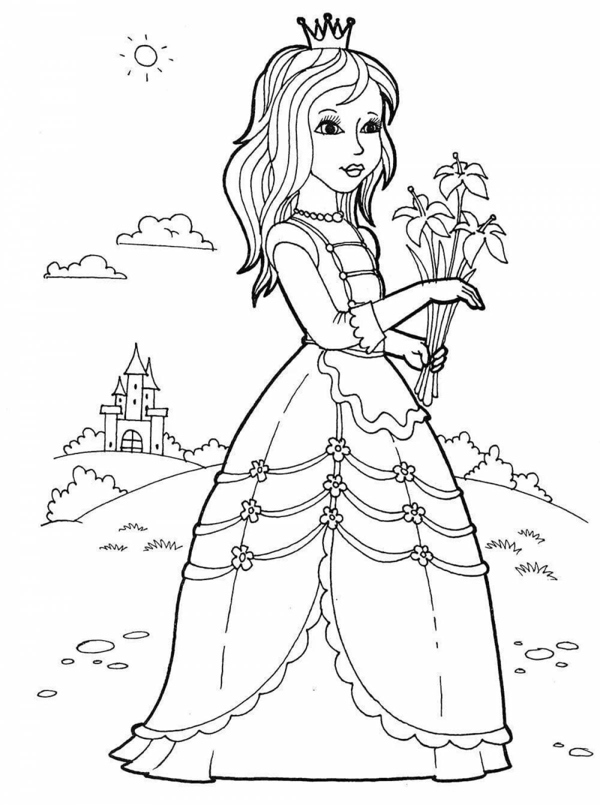 Joyful coloring for girls princesses 5-6 years old