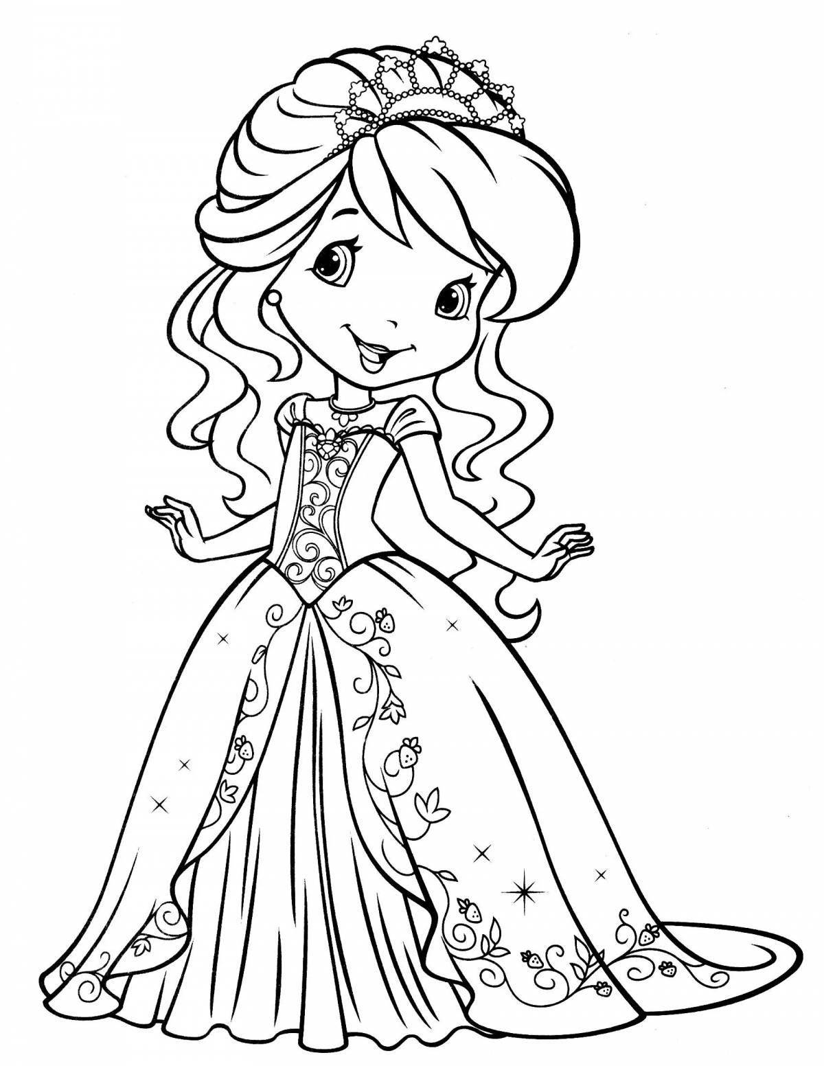 Glamorous coloring book for girls princesses 5-6 years old