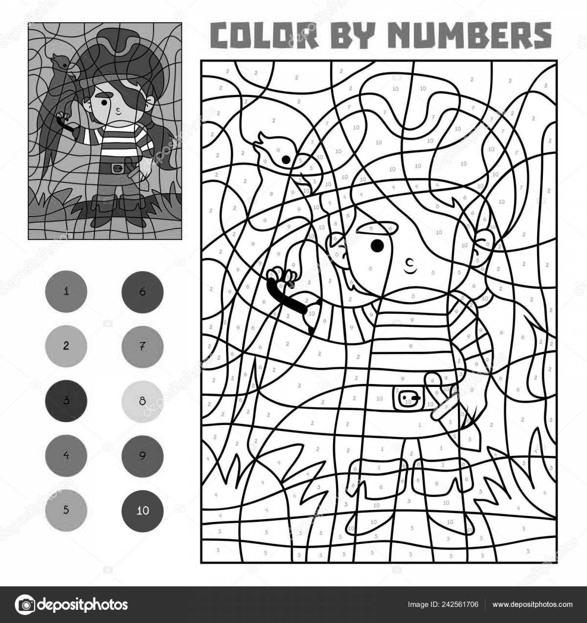 Inspirational offline coloring by number game by cells