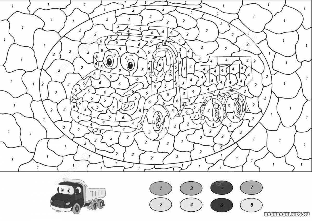 Stimulating color by number game offline by cells