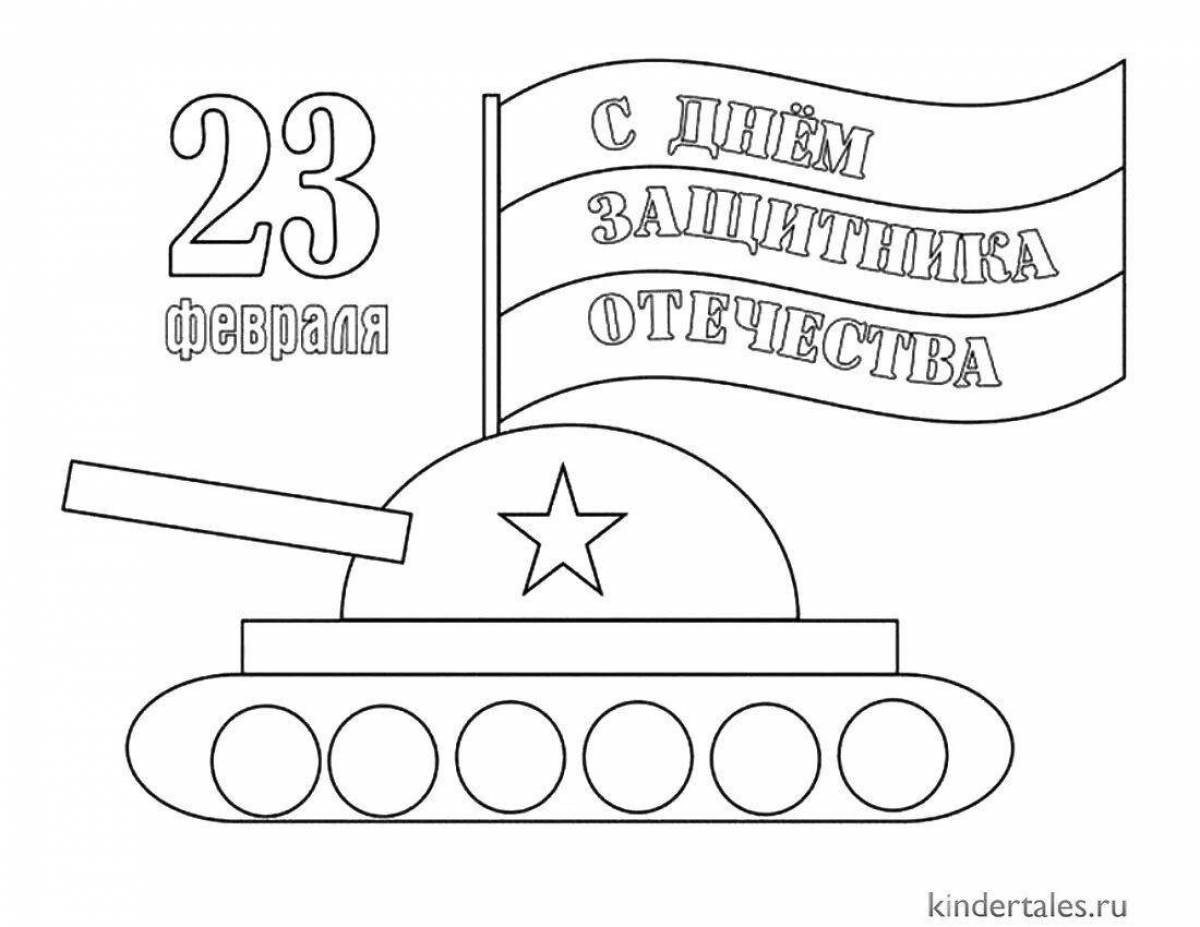 Coloring page energetic defender of the fatherland