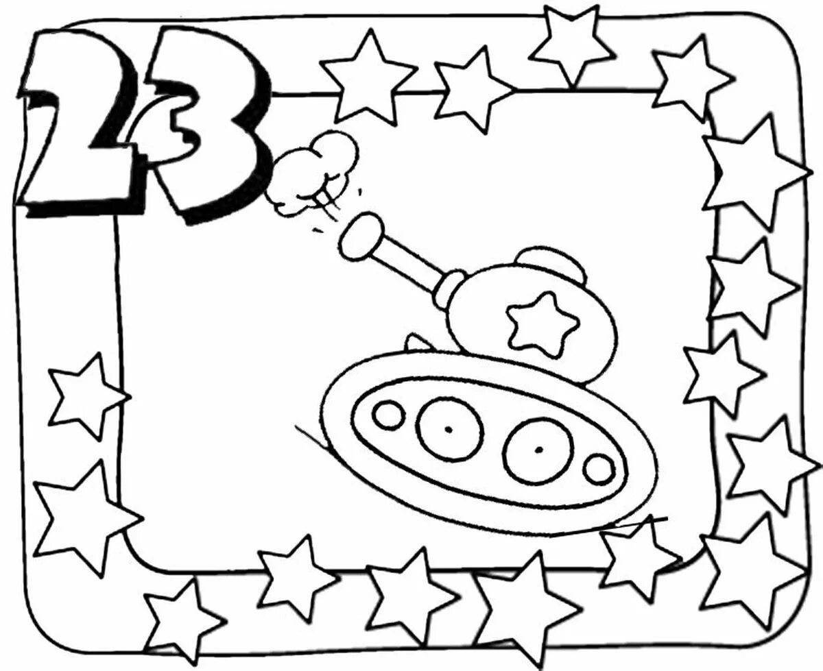 Coloring page inviting Defender of the Fatherland Day