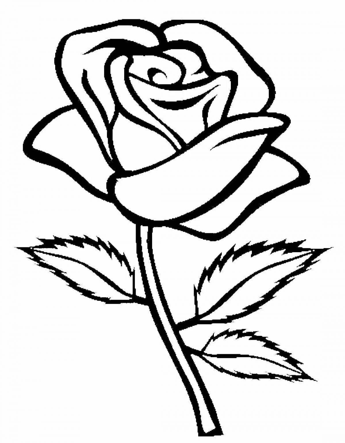 Amazing rose coloring pages for 5-6 year olds