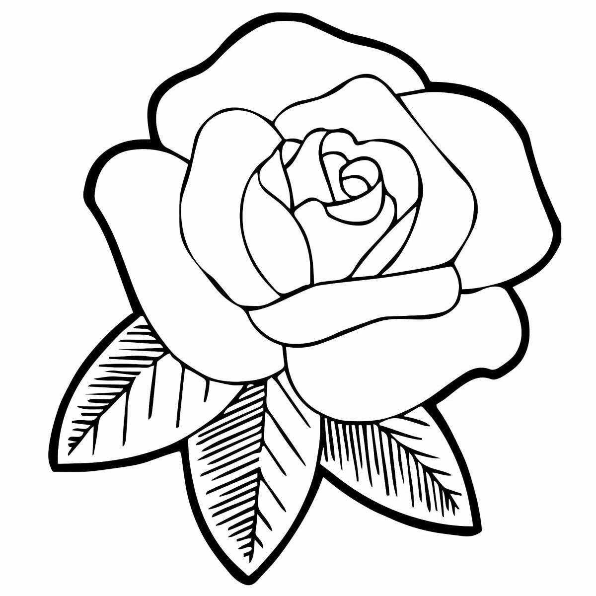 Beautiful rose coloring book for 5-6 year olds