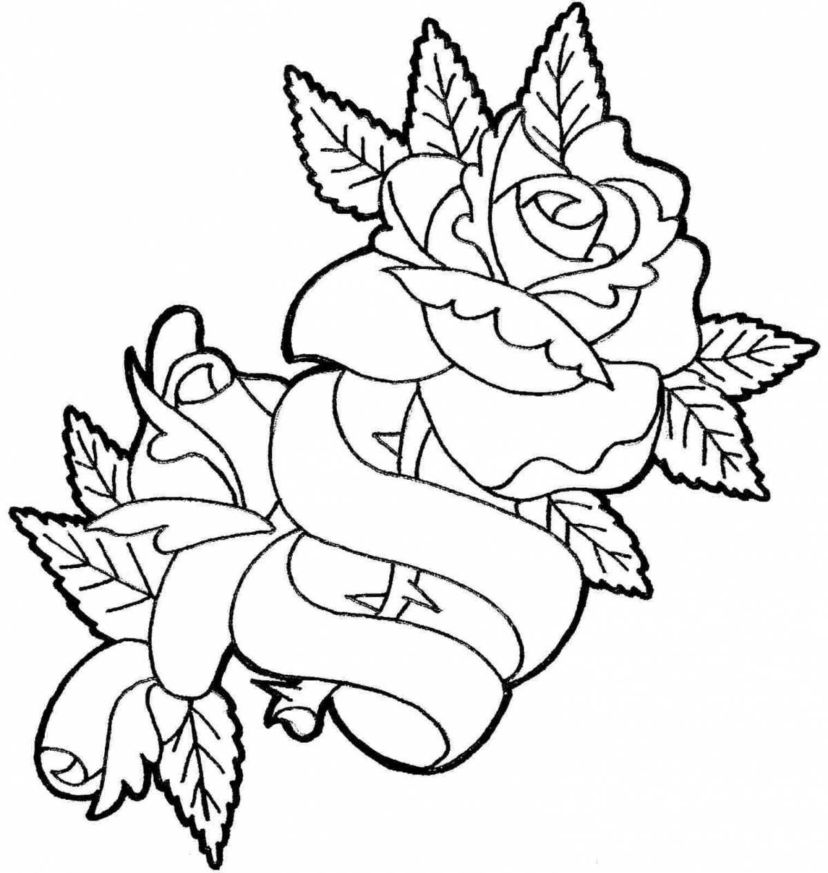 Adorable rose coloring book for kids 5-6 years old