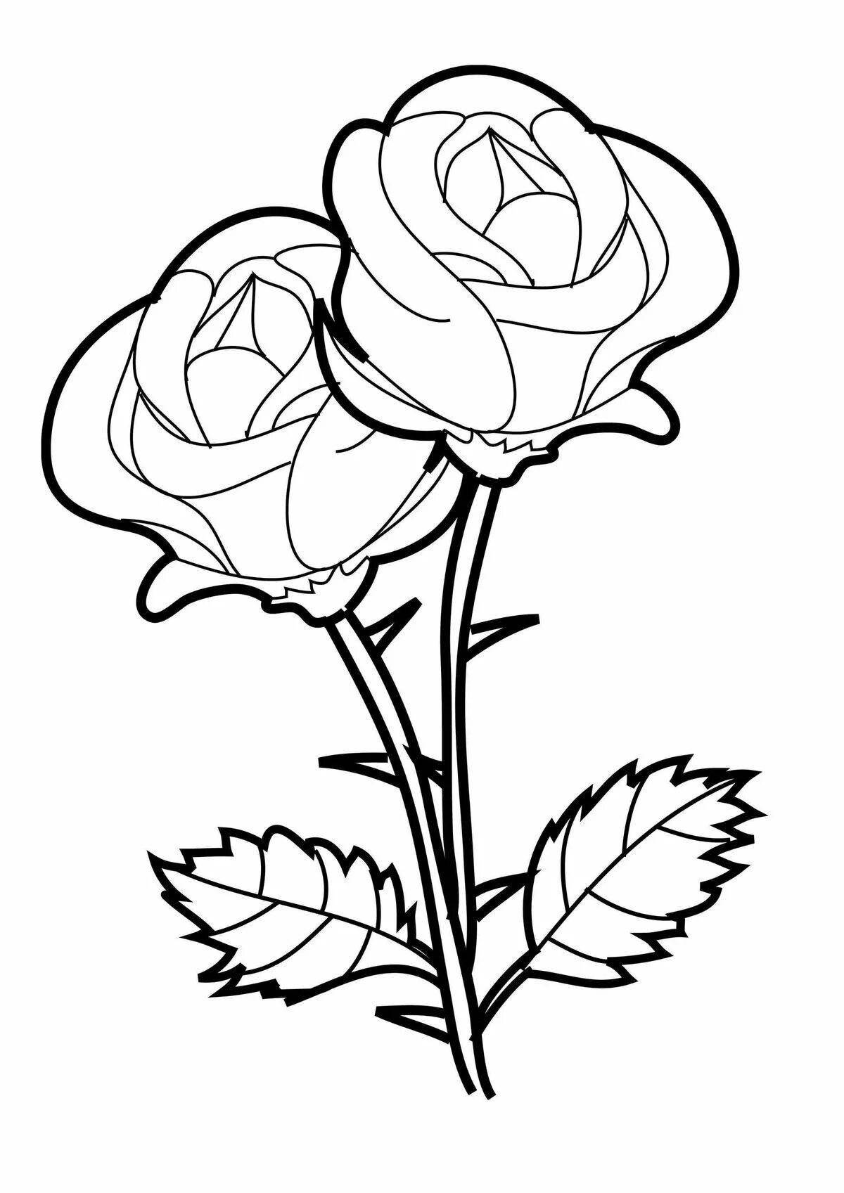 Festive rose coloring book for 5-6 year olds