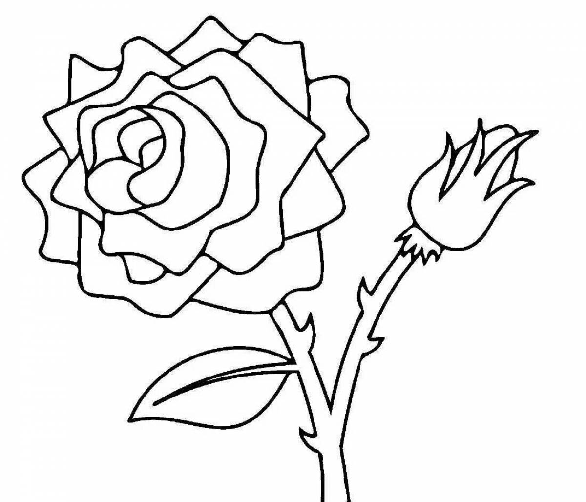 Блаженная раскраска розы для детей 5-6 лет