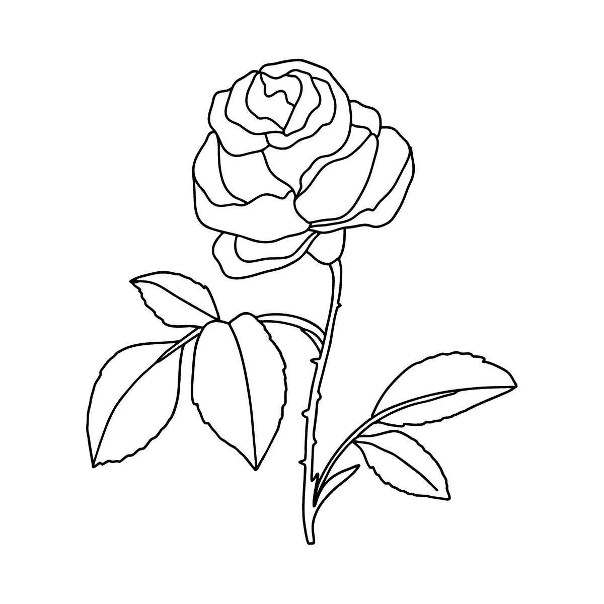 Причудливая раскраска розы для детей 5-6 лет