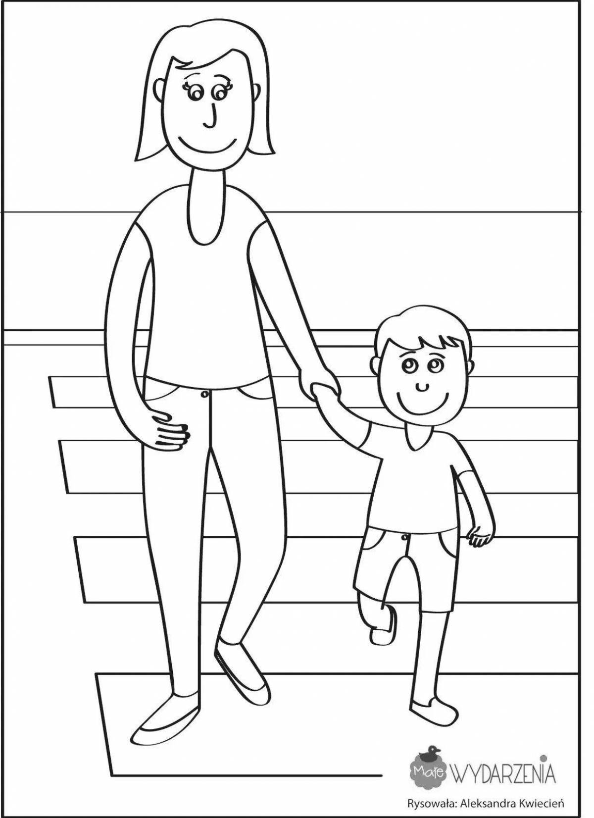 Creative coloring pages of my dad and me for safer roads