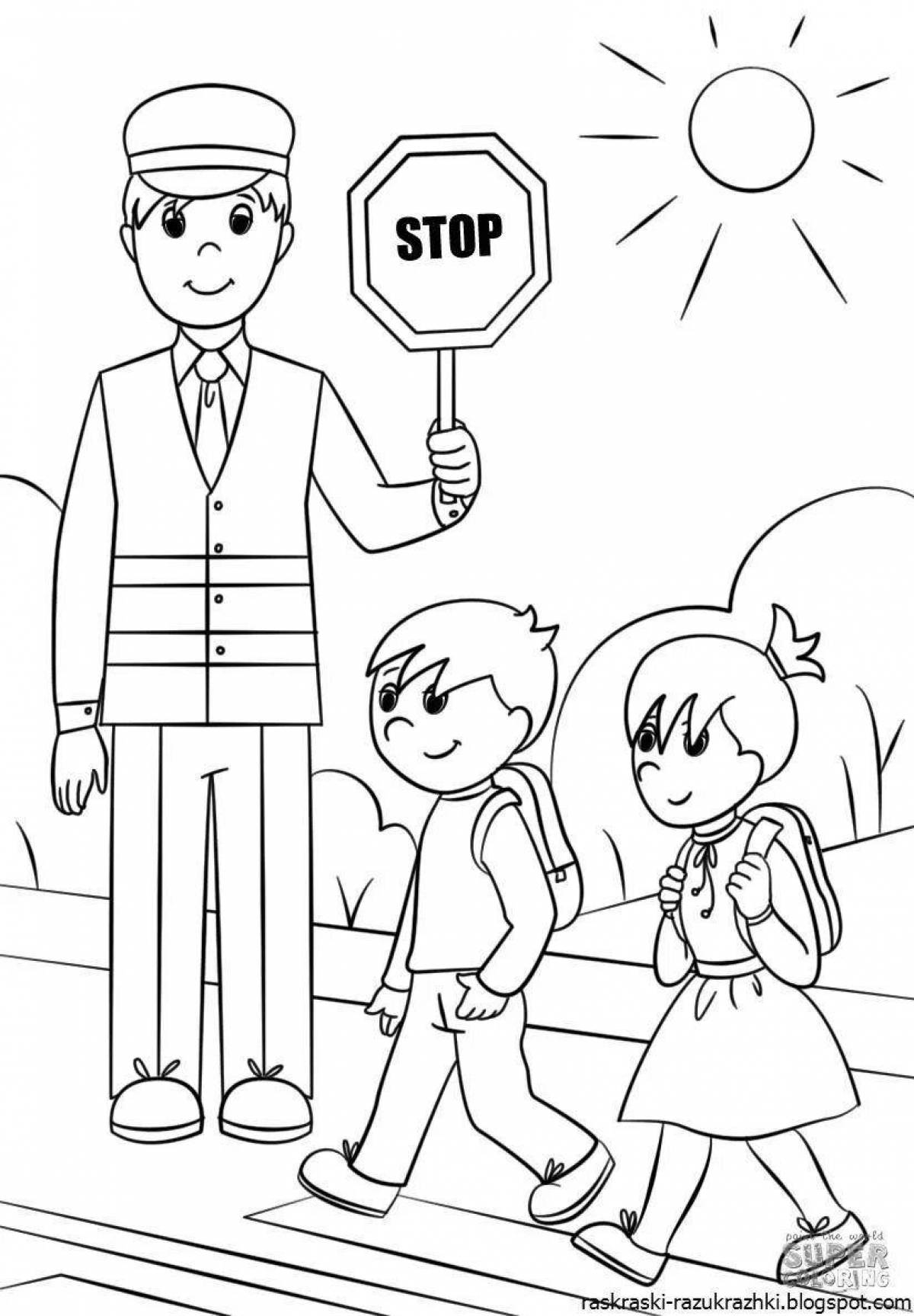 Color-enchanted coloring pages of my dad and me for safer roads