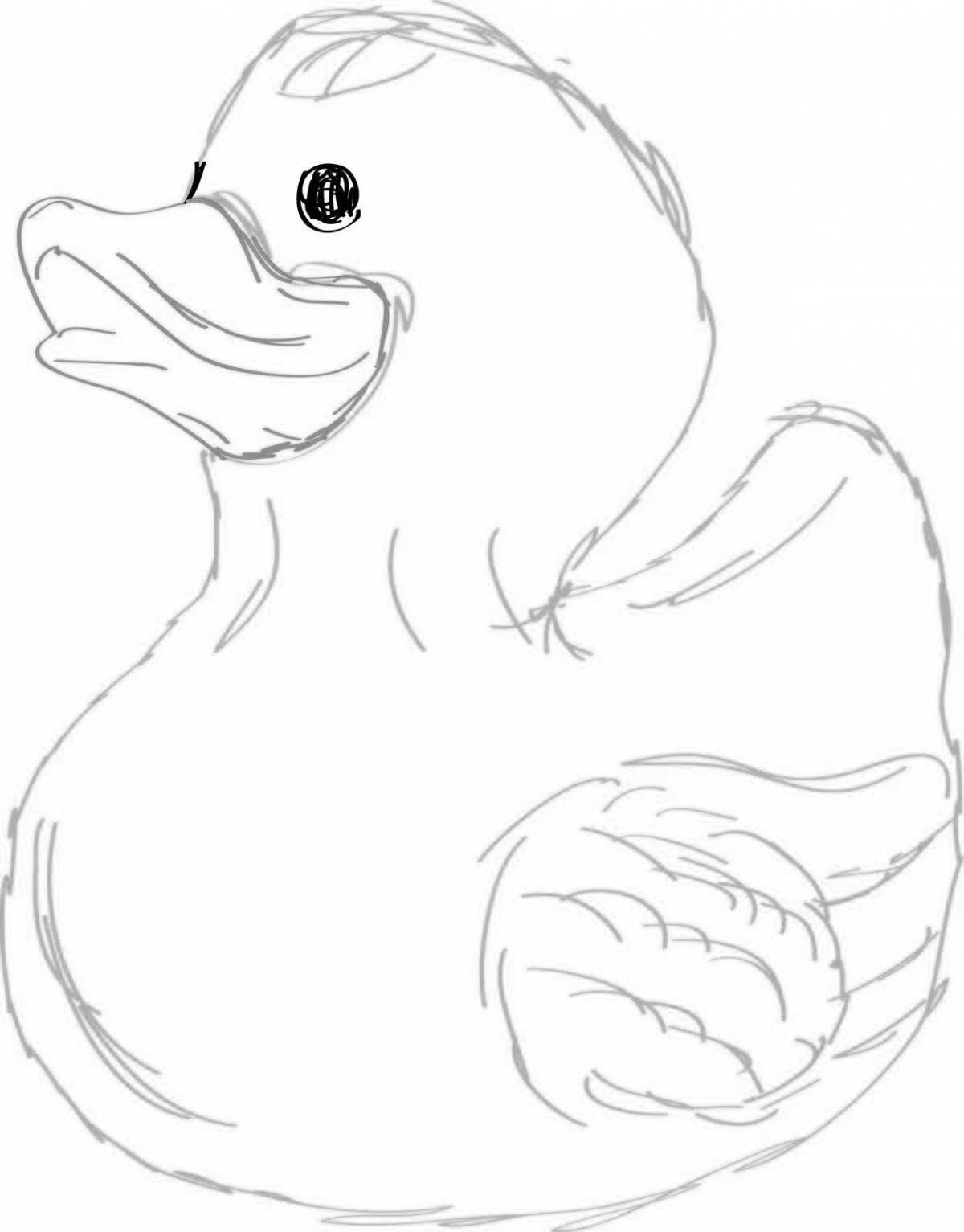 Playful duck coloring page by tik tok