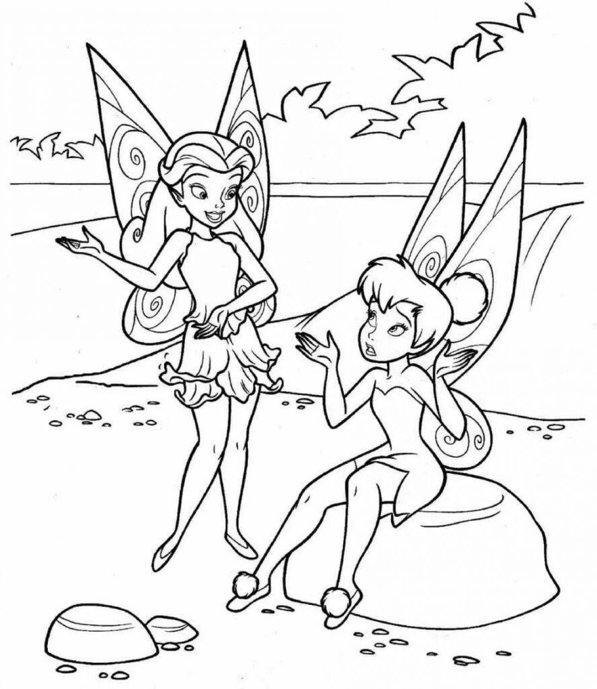Funny fairy coloring pages for kids 5-6 years old