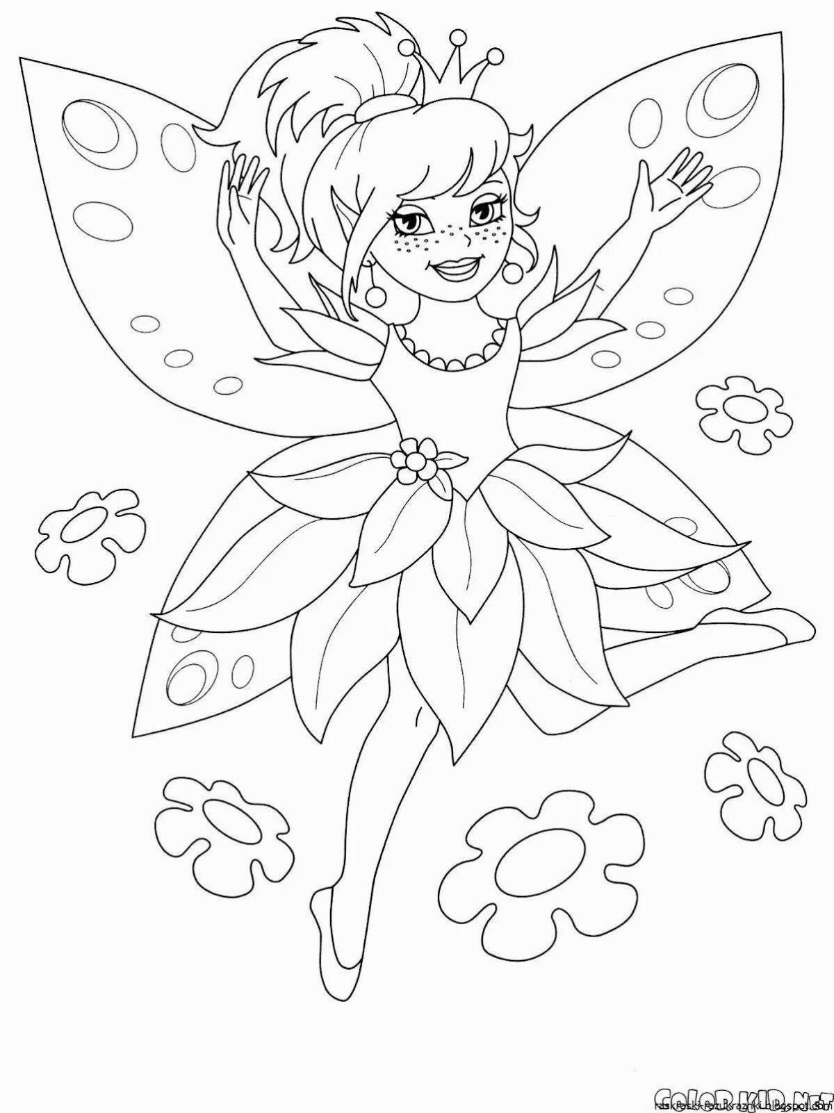 Fairy playful coloring book for 5-6 year olds