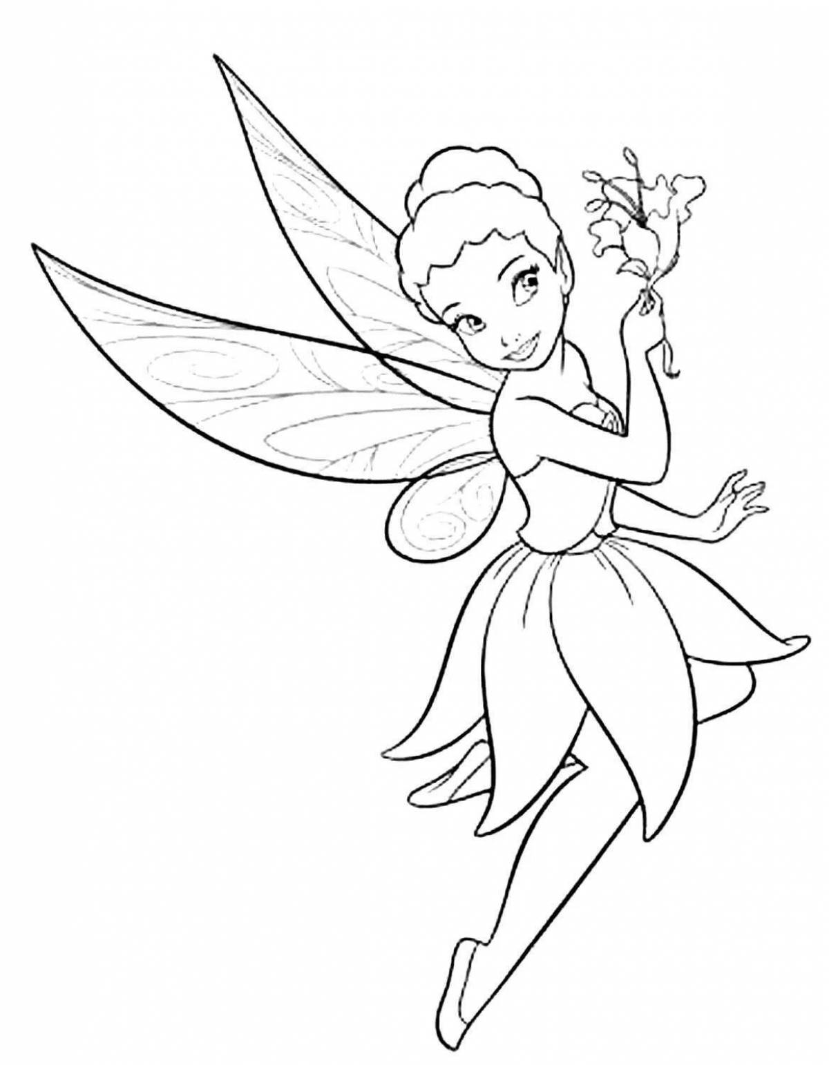Cute fairy coloring pages for kids 5-6 years old