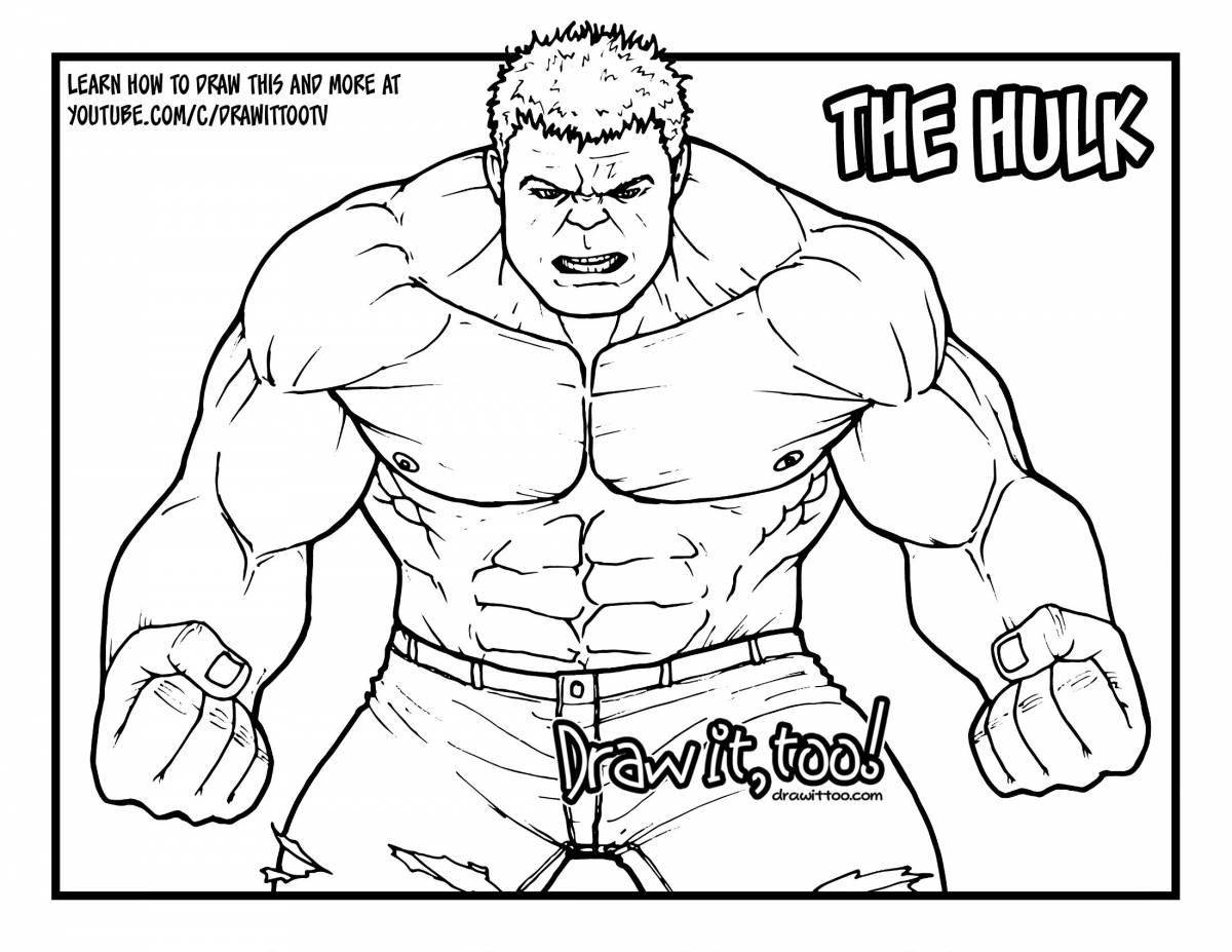 Fun Hulk coloring book for 5-6 year olds