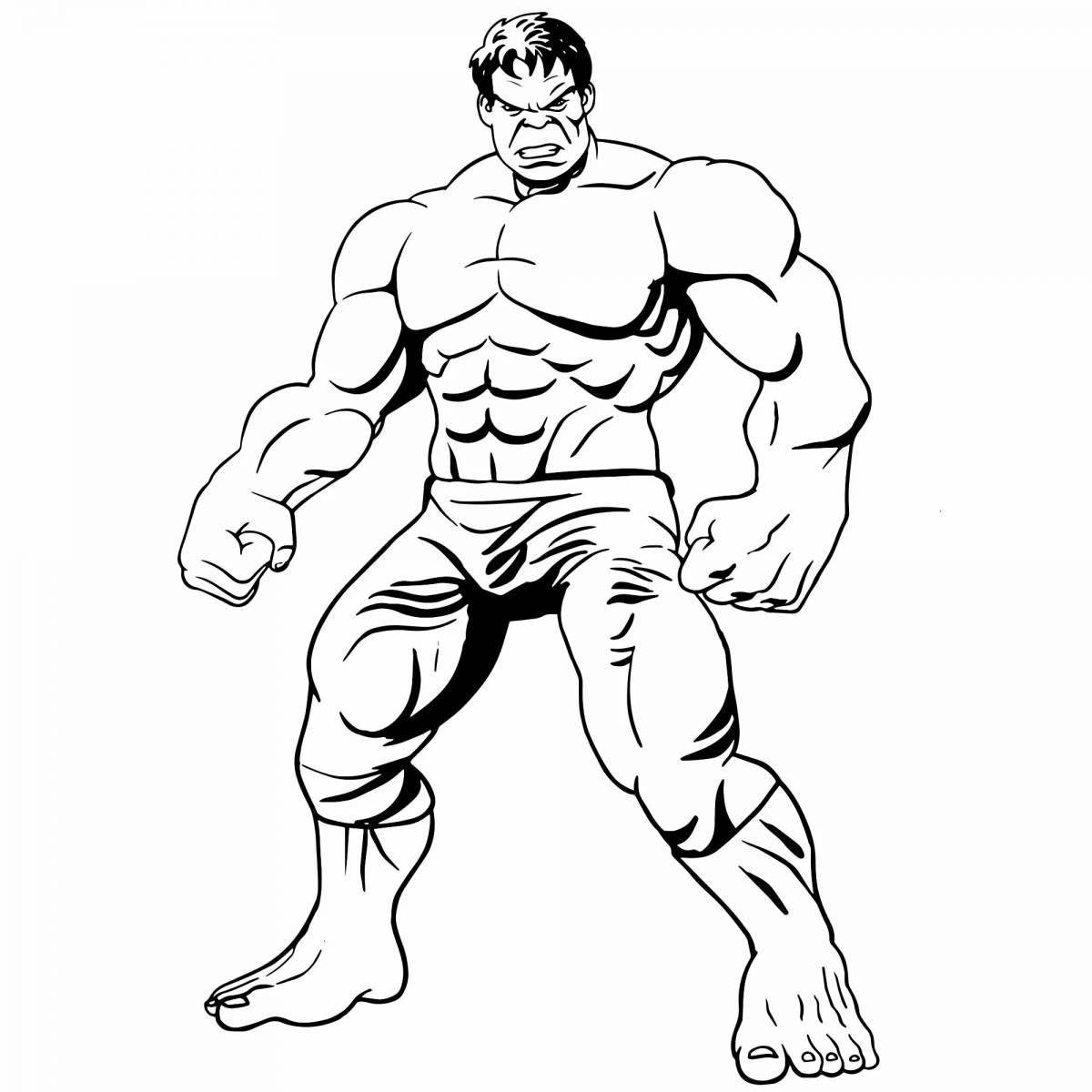 Fabulous Hulk coloring book for children 5-6 years old