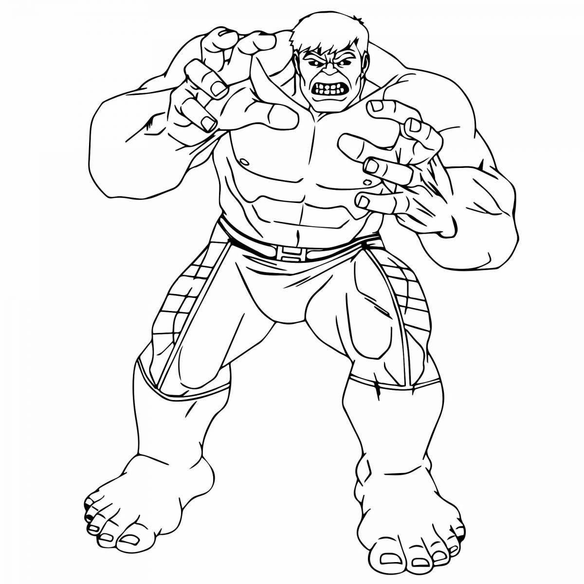Fantastic Hulk coloring book for 5-6 year olds