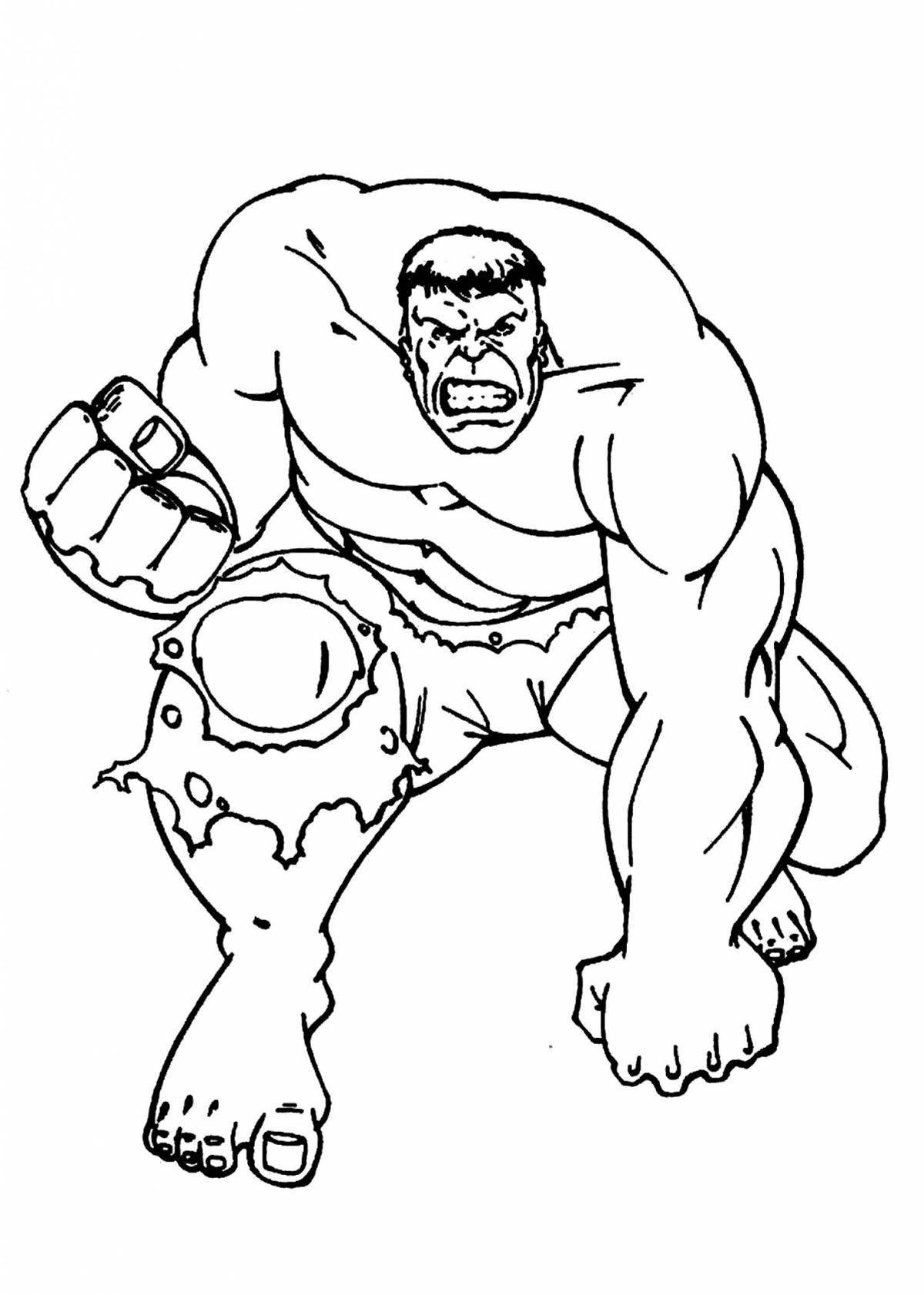 Adorable Hulk coloring book for 5-6 year olds