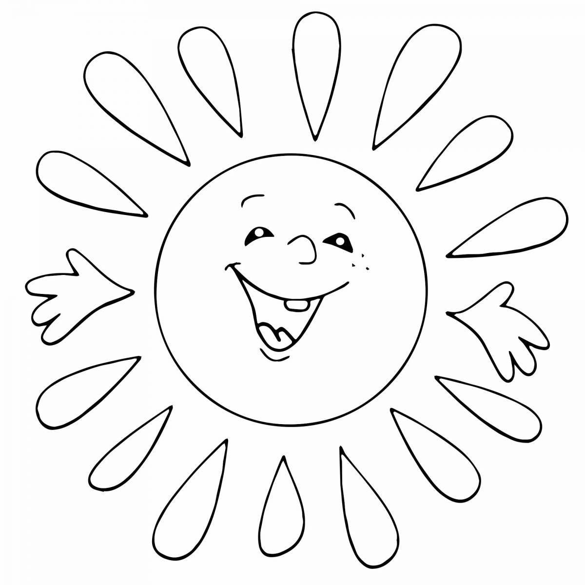 Photo Joyful coloring sun without rays