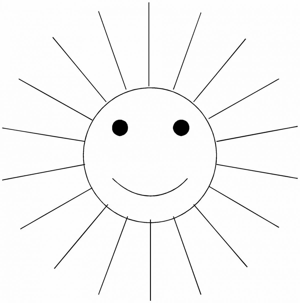 Smiling coloring sun without rays